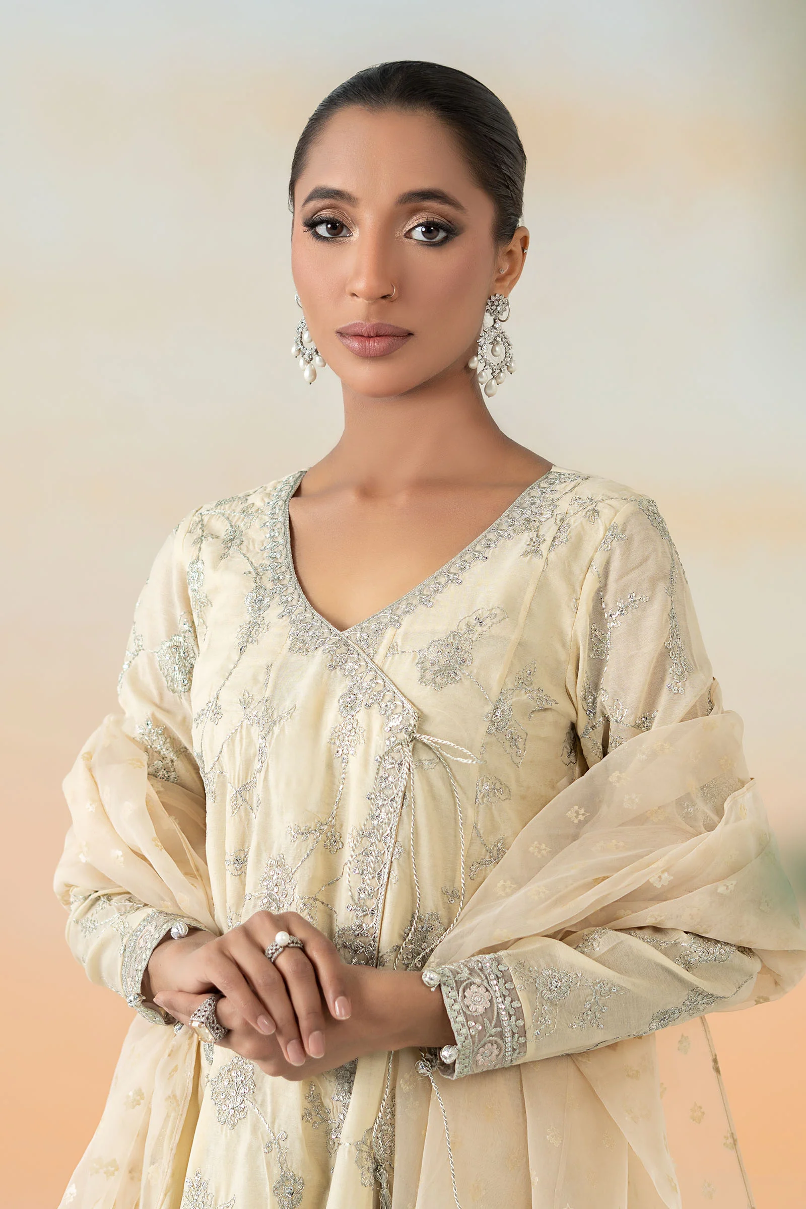 3 Piece Embroidered Paper Cotton Suit - Image 6