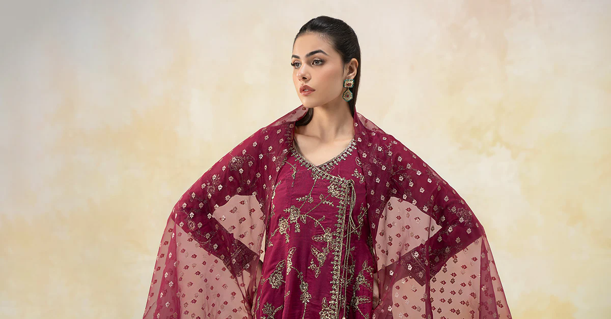 3 Piece Embroidered Paper Cotton Suit - Image 7