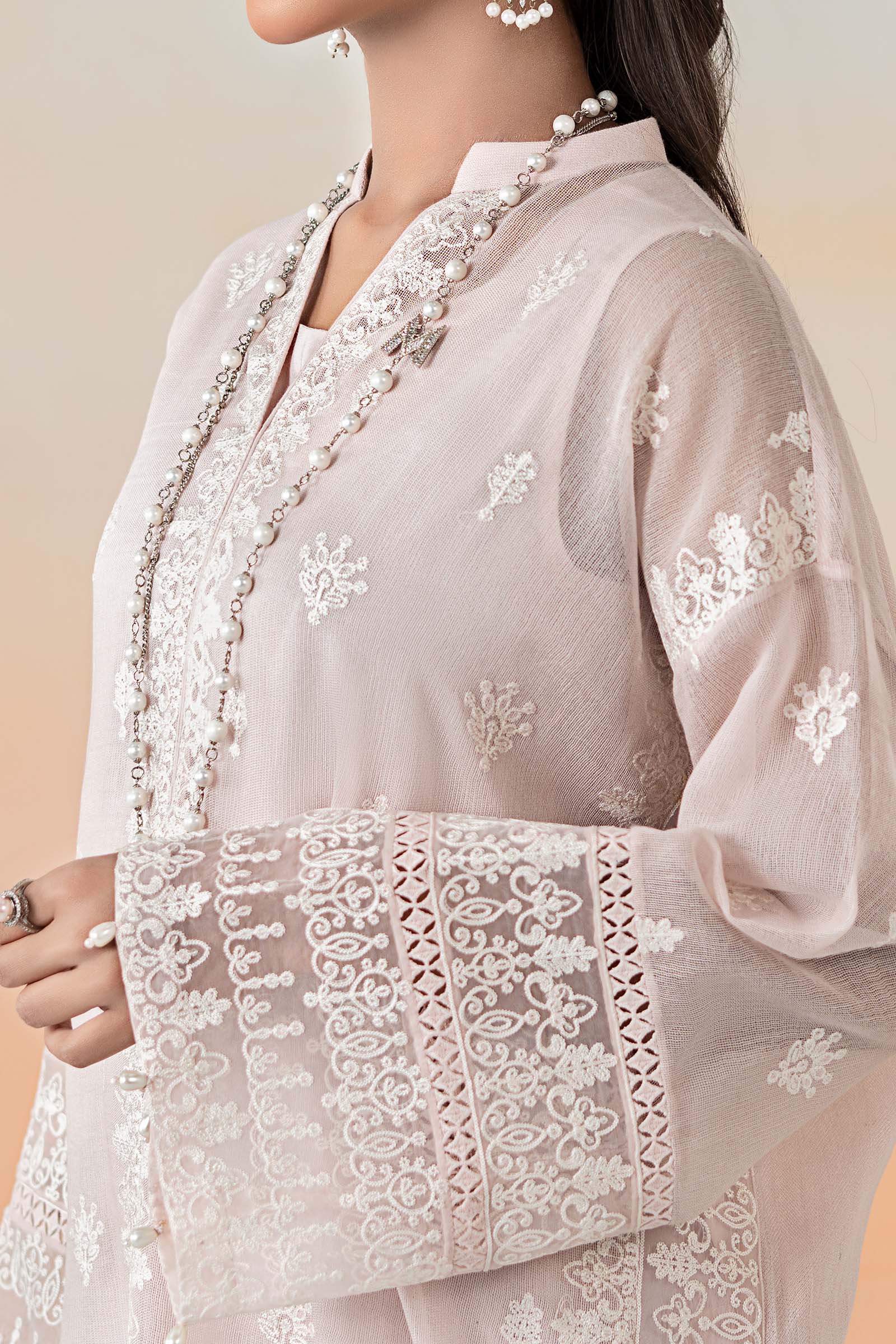 3 Piece Embroidered Cotton Net Suit - Image 4