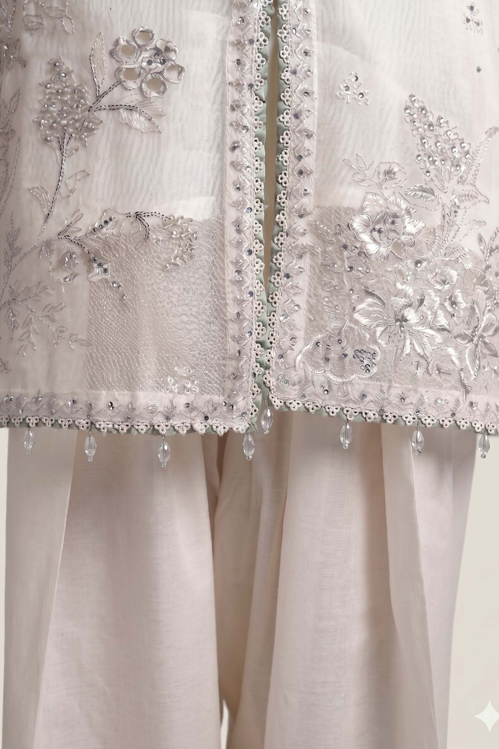 3 Piece Embroidered Cotton Net Suit - Image 5