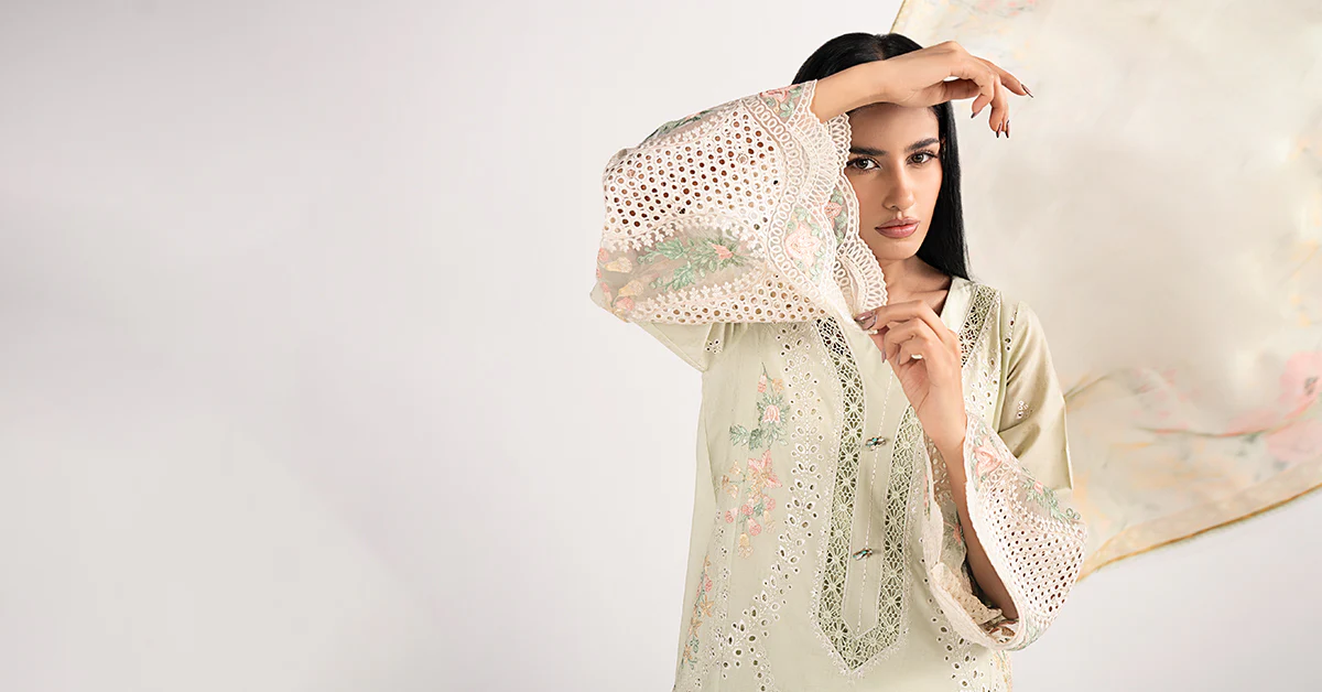 3 Piece Embroidered Dobby Lawn Suit - Image 11