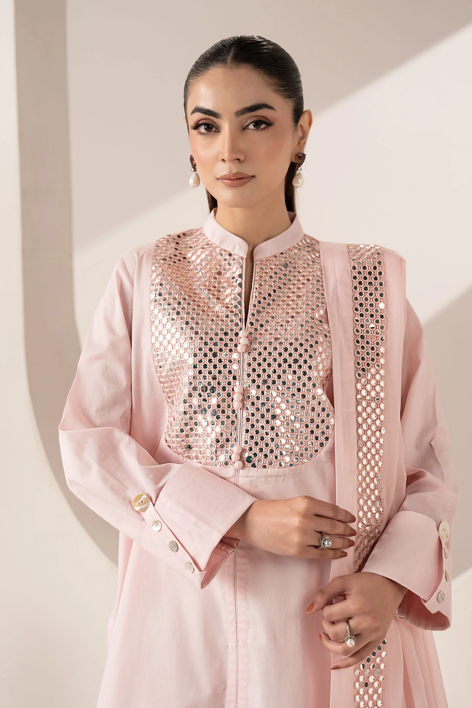 3 Piece Embroidered Dobby Lawn Suit - Image 2