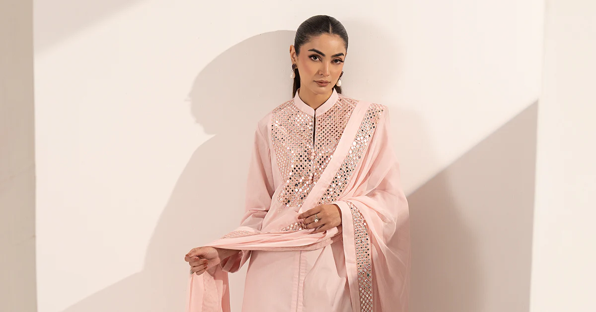 3 Piece Embroidered Dobby Lawn Suit - Image 9