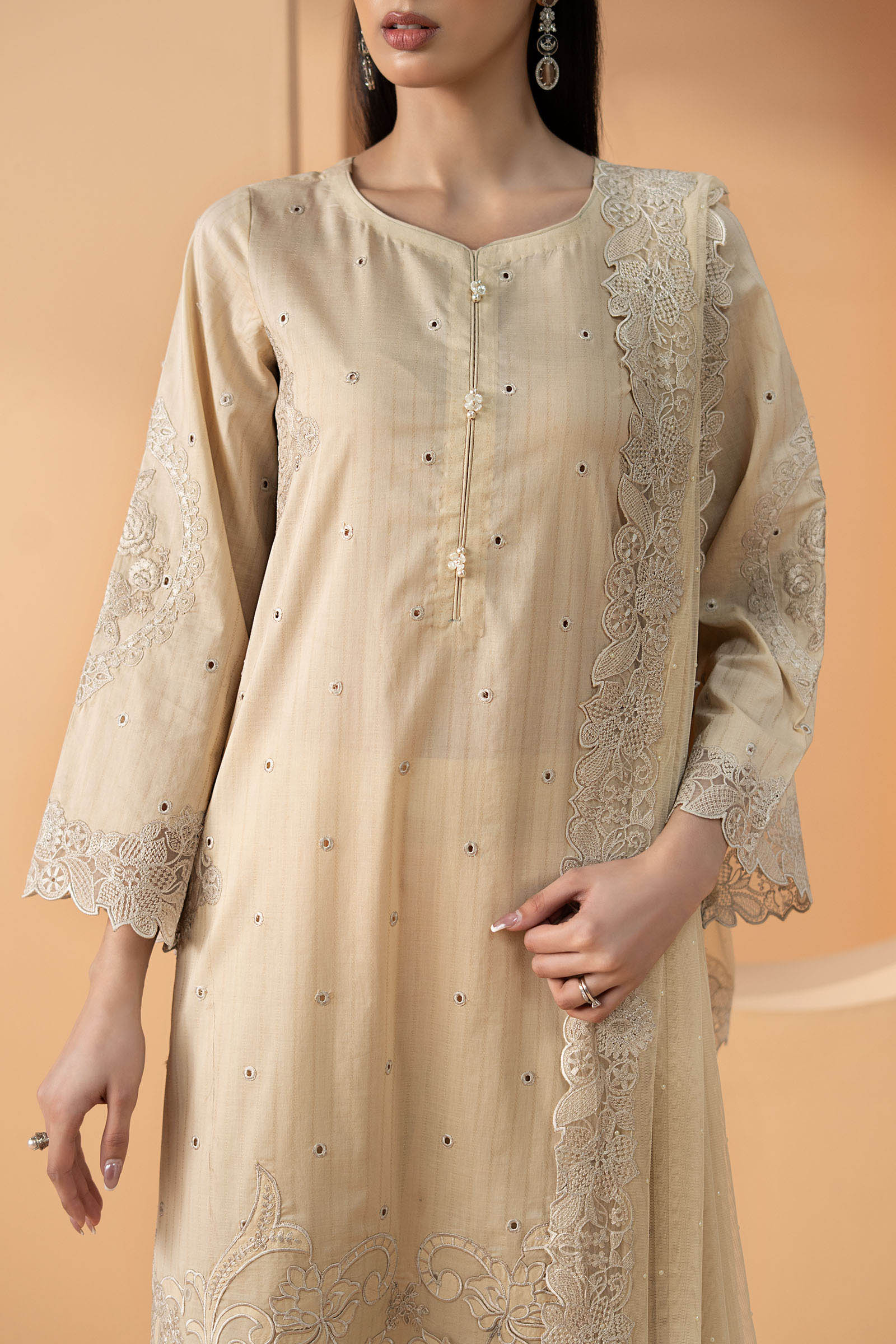 3 Piece Embroidered Dobby Lawn Suit - Image 2