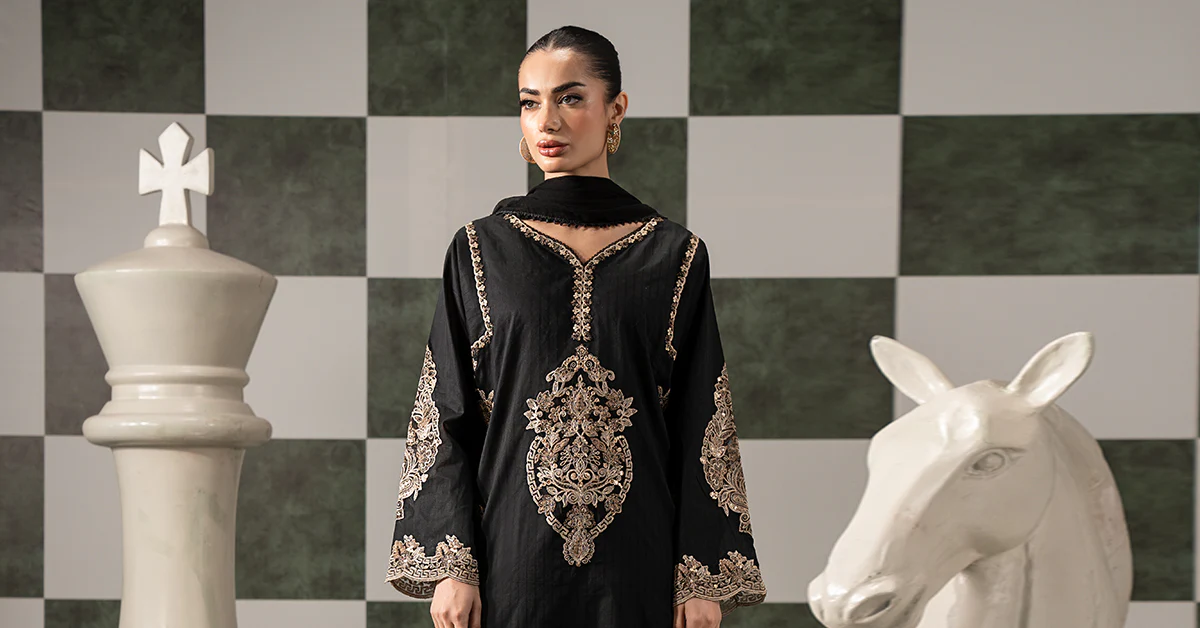 3 Piece Embroidered Dobby Lawn Suit - Image 8