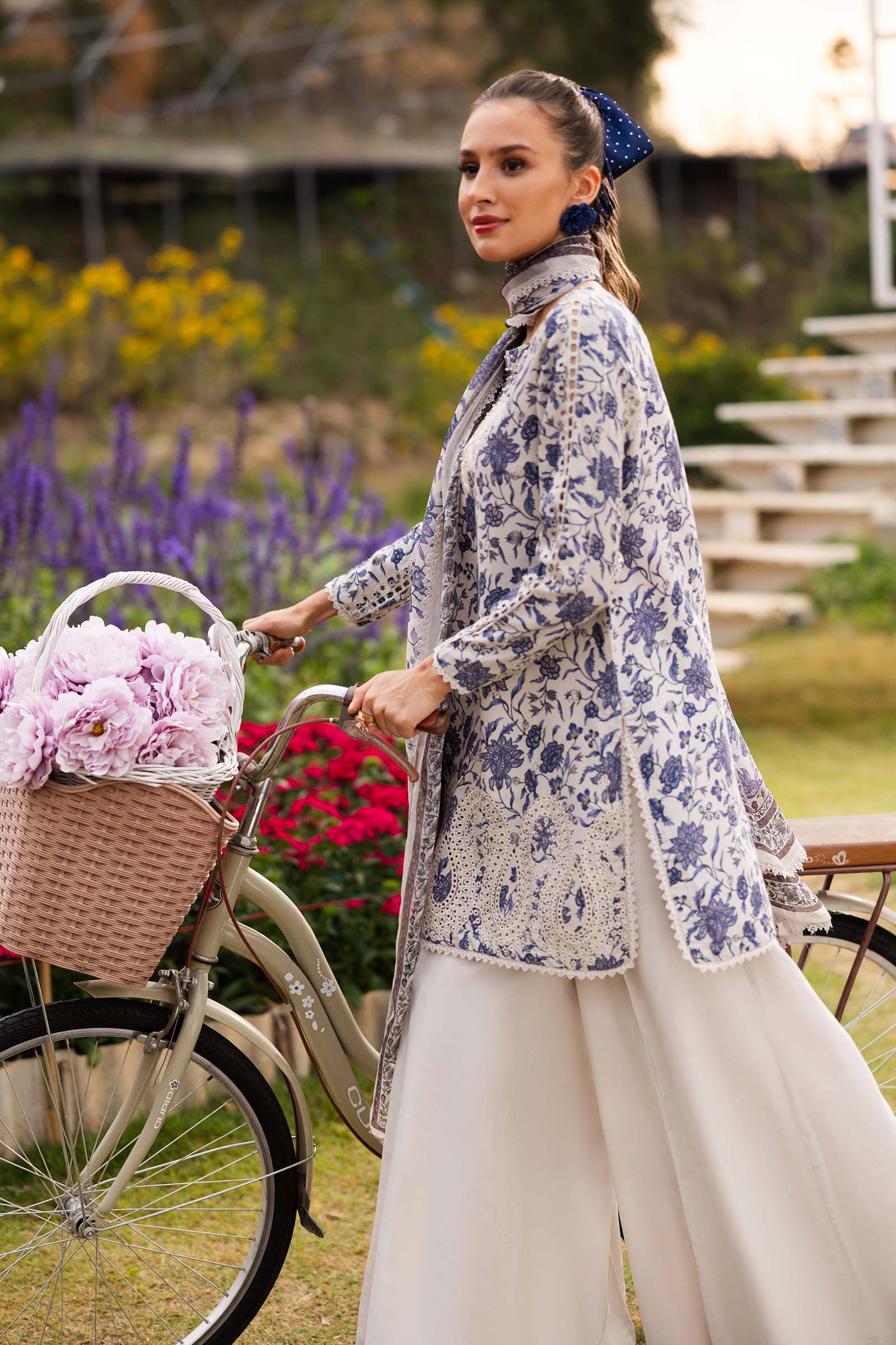 3 Piece Embroidered Raw Silk Suit - Image 2