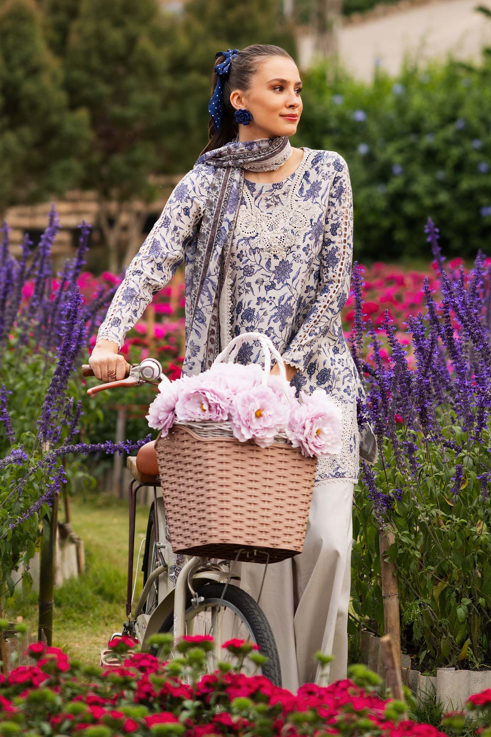 3 Piece Embroidered Raw Silk Suit - Image 3