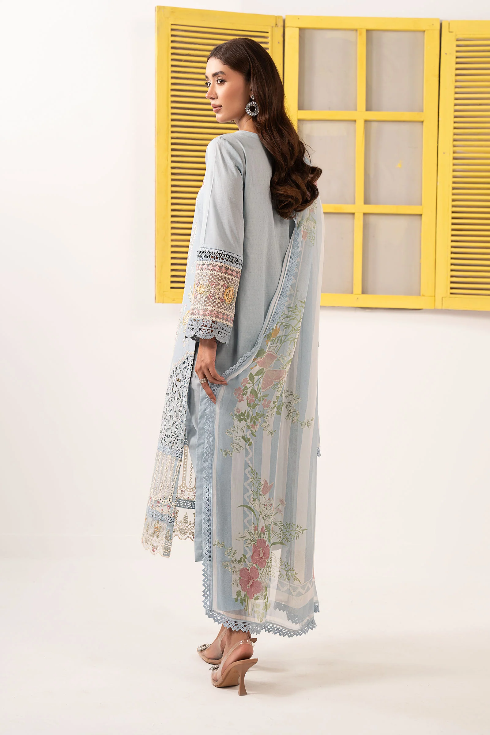 3 Piece Embroidered Dobby Lawn Suit - Image 8