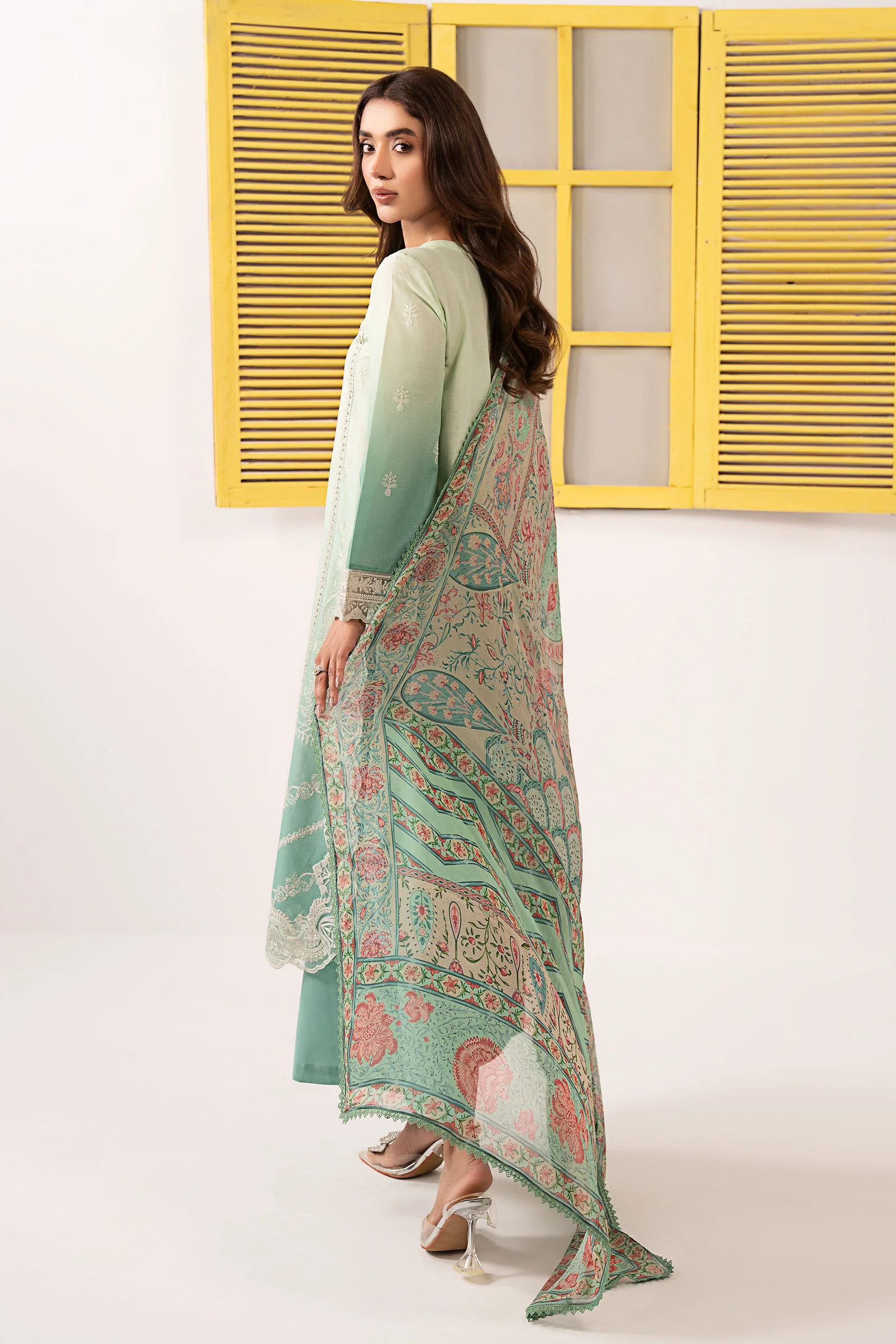 3 Piece Embroidered Dobby Lawn Suit - Image 6