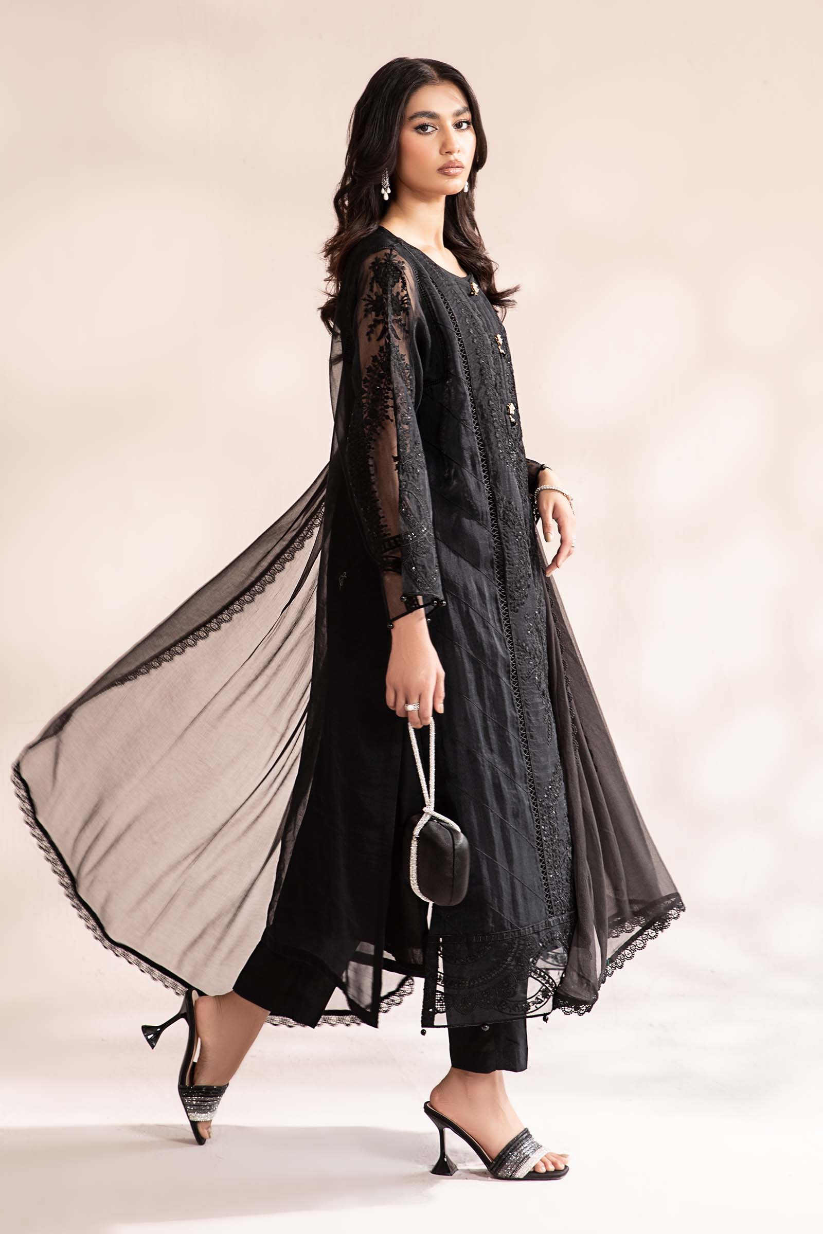 3 Piece Embroidered Organza Suit - Image 3