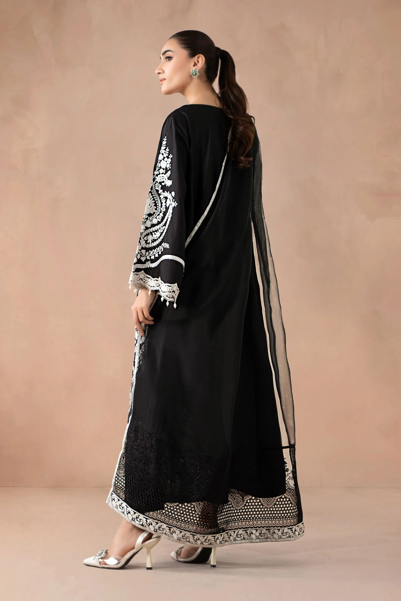 3 Piece Embroidered Self Jacquard Suit - Image 8
