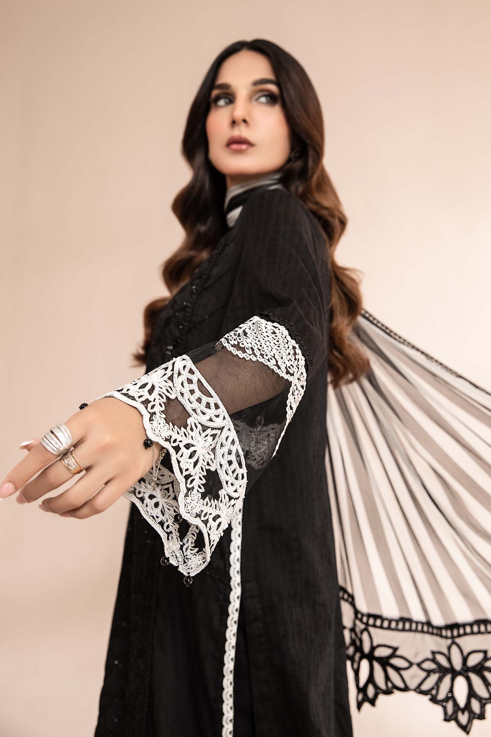 3 Piece Embroidered Self Jacquard Lawn Suit - Image 3