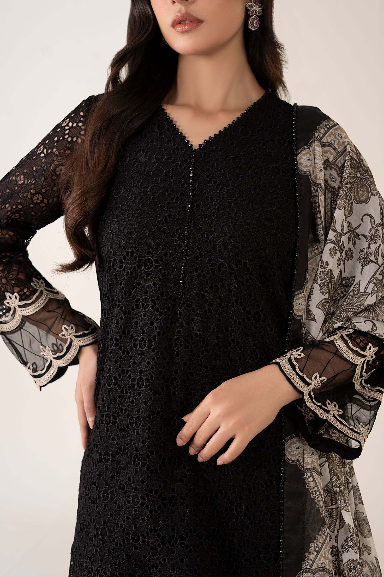 3 Piece Embroidered Chiffon Suit - Image 4
