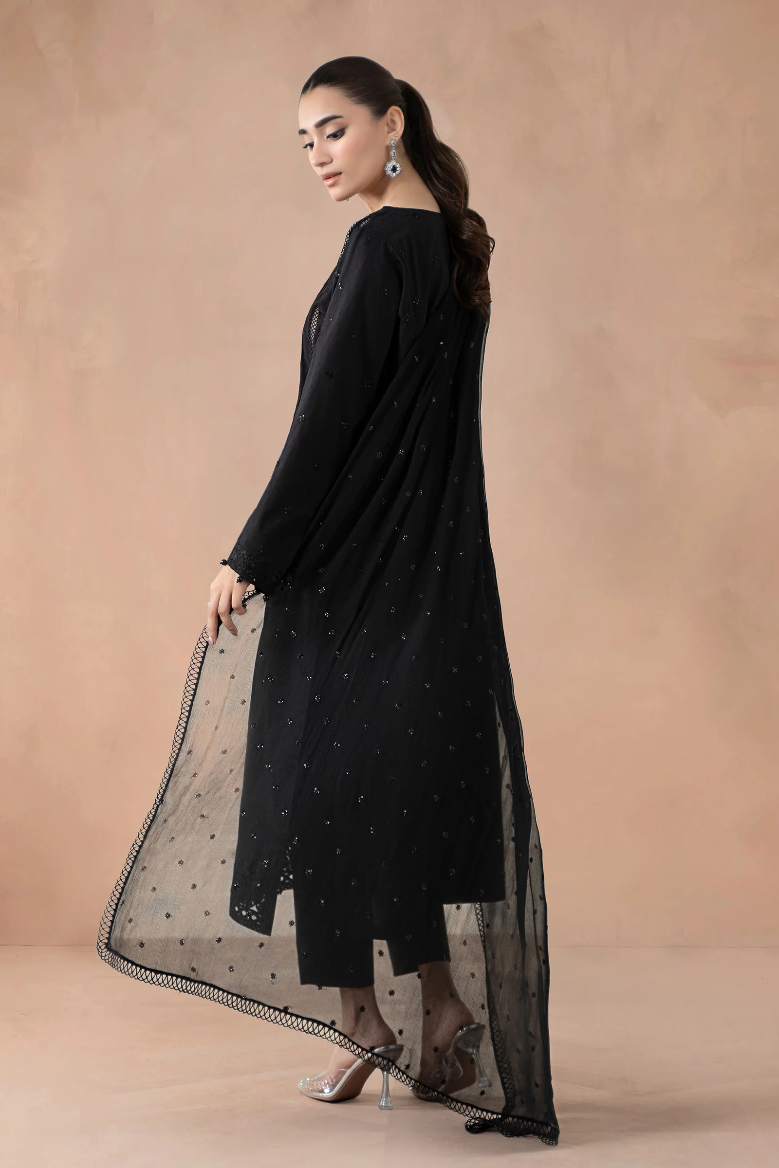 3 Piece Embroidered Self Jacquard Suit - Image 8