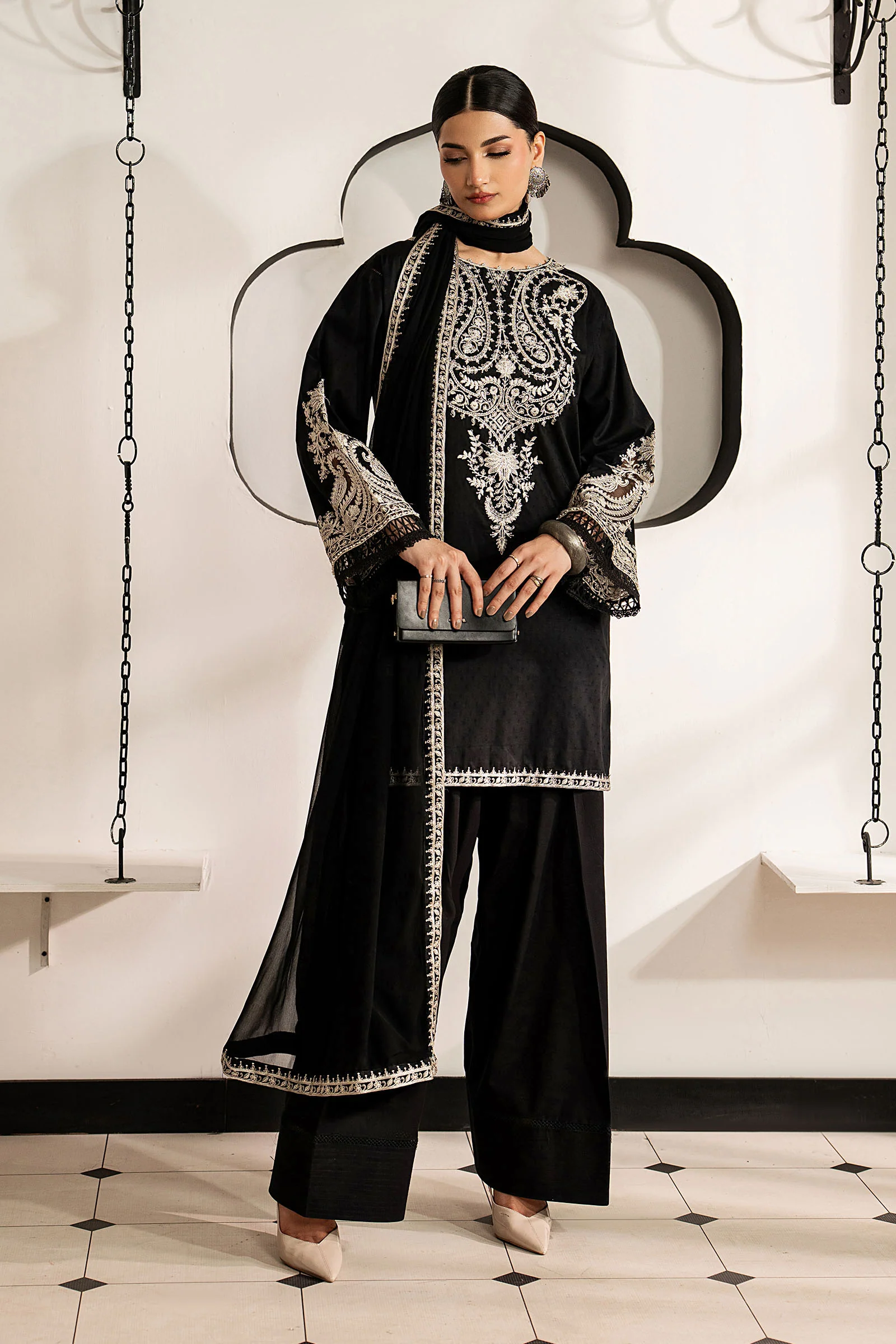 3 Piece Embroidered Dobby Lawn Suit - Image 6