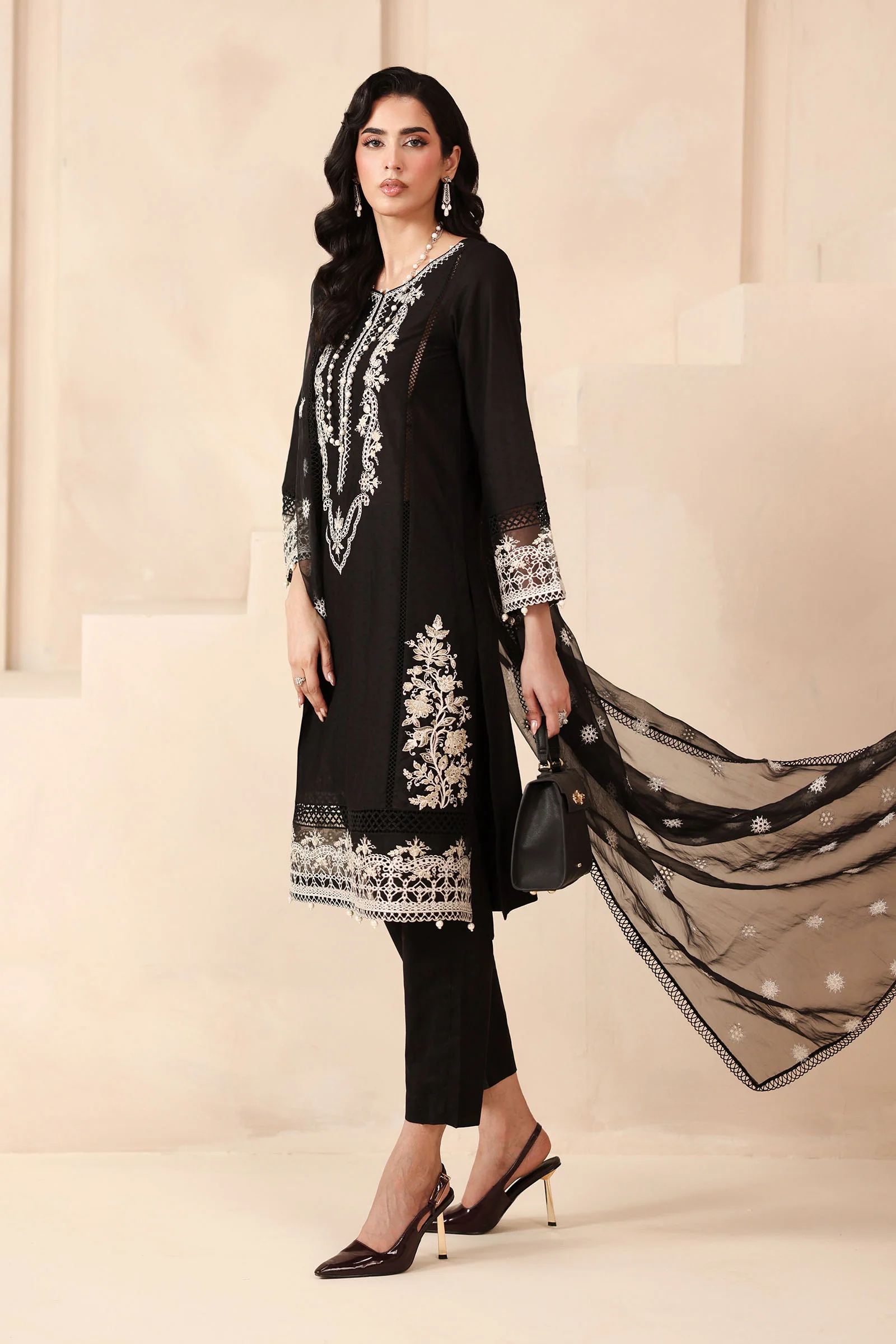 3 Piece Embroidered Dobby Suit - Image 7