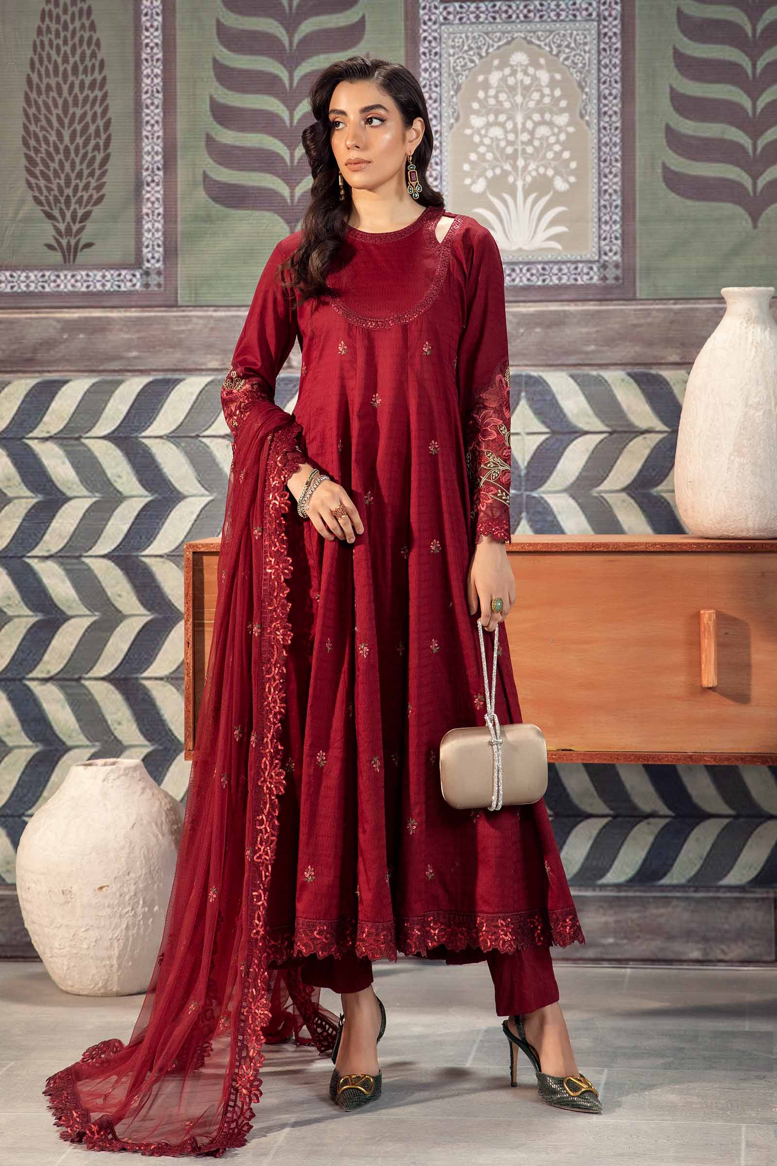 3 Piece Embroidered Dobby Lawn Suit