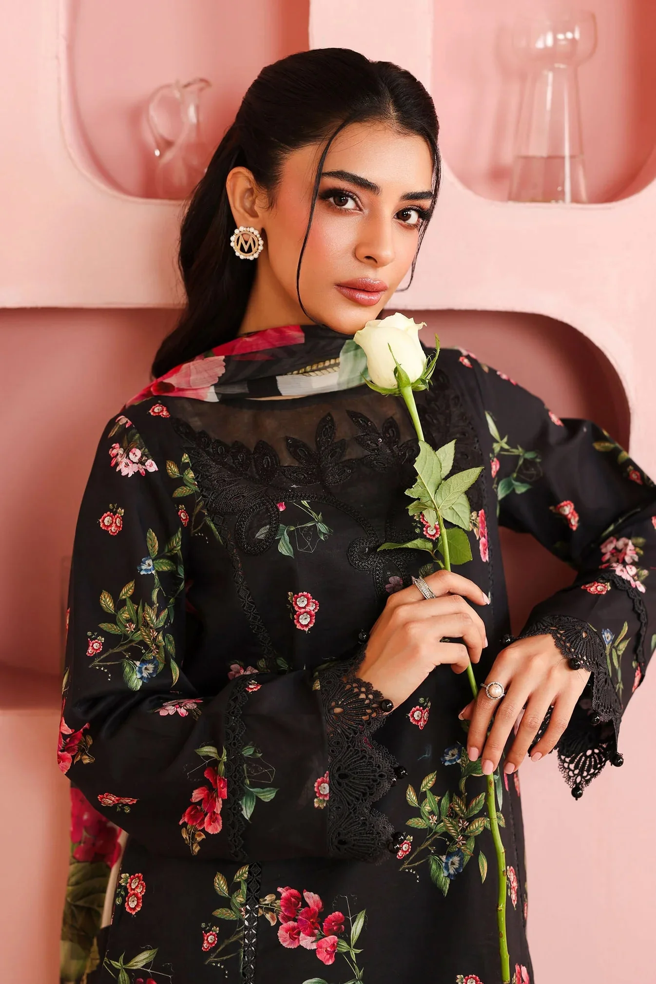 3 Piece Embroidered Cambric Suit - Image 2