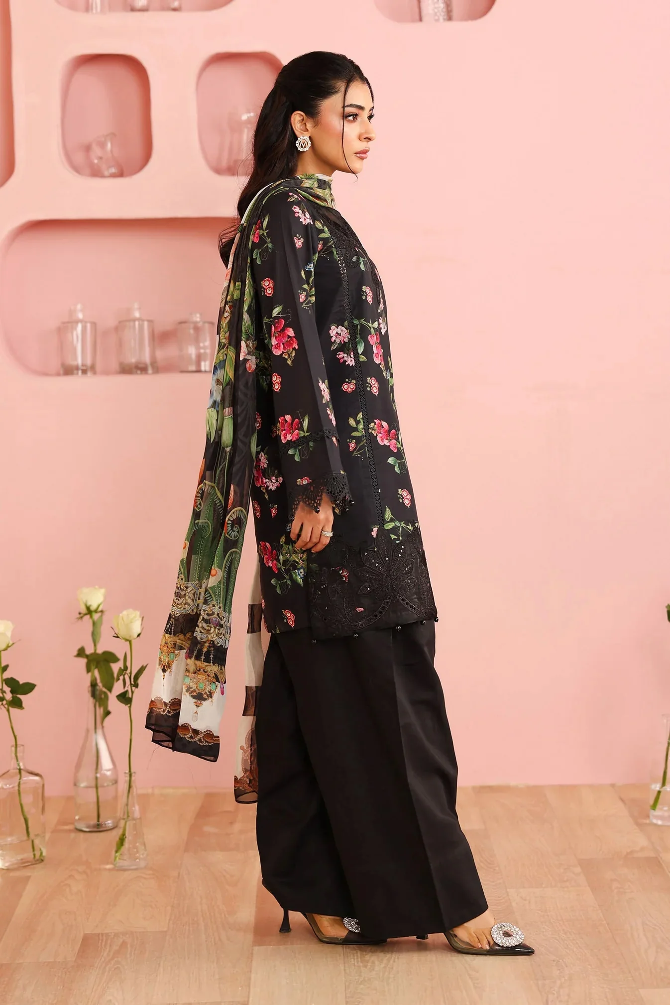 3 Piece Embroidered Cambric Suit - Image 4