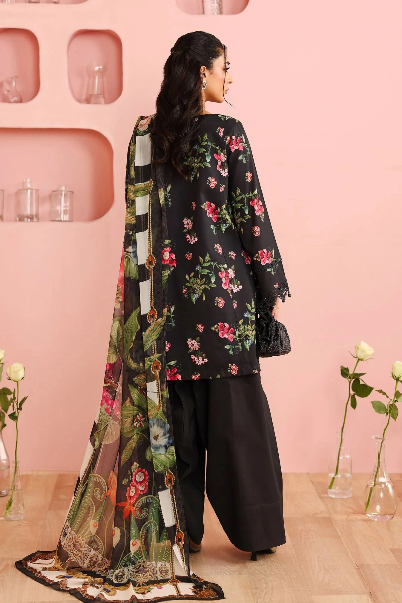 3 Piece Embroidered Cambric Suit - Image 5