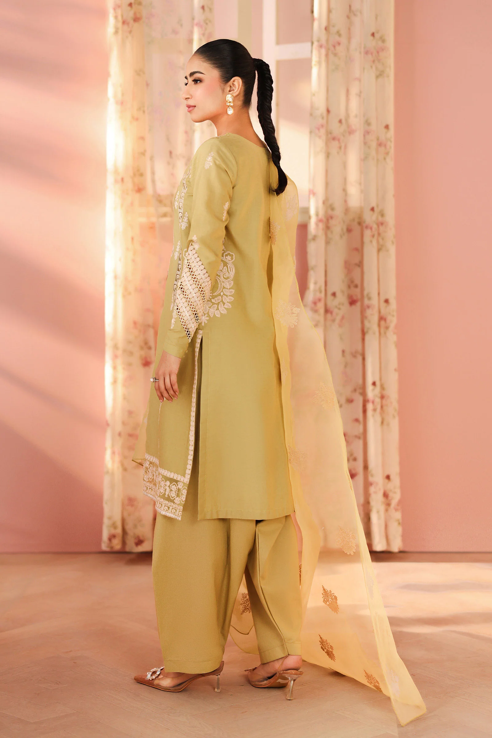 3 Piece Embroidered Dobby Suit - Image 4