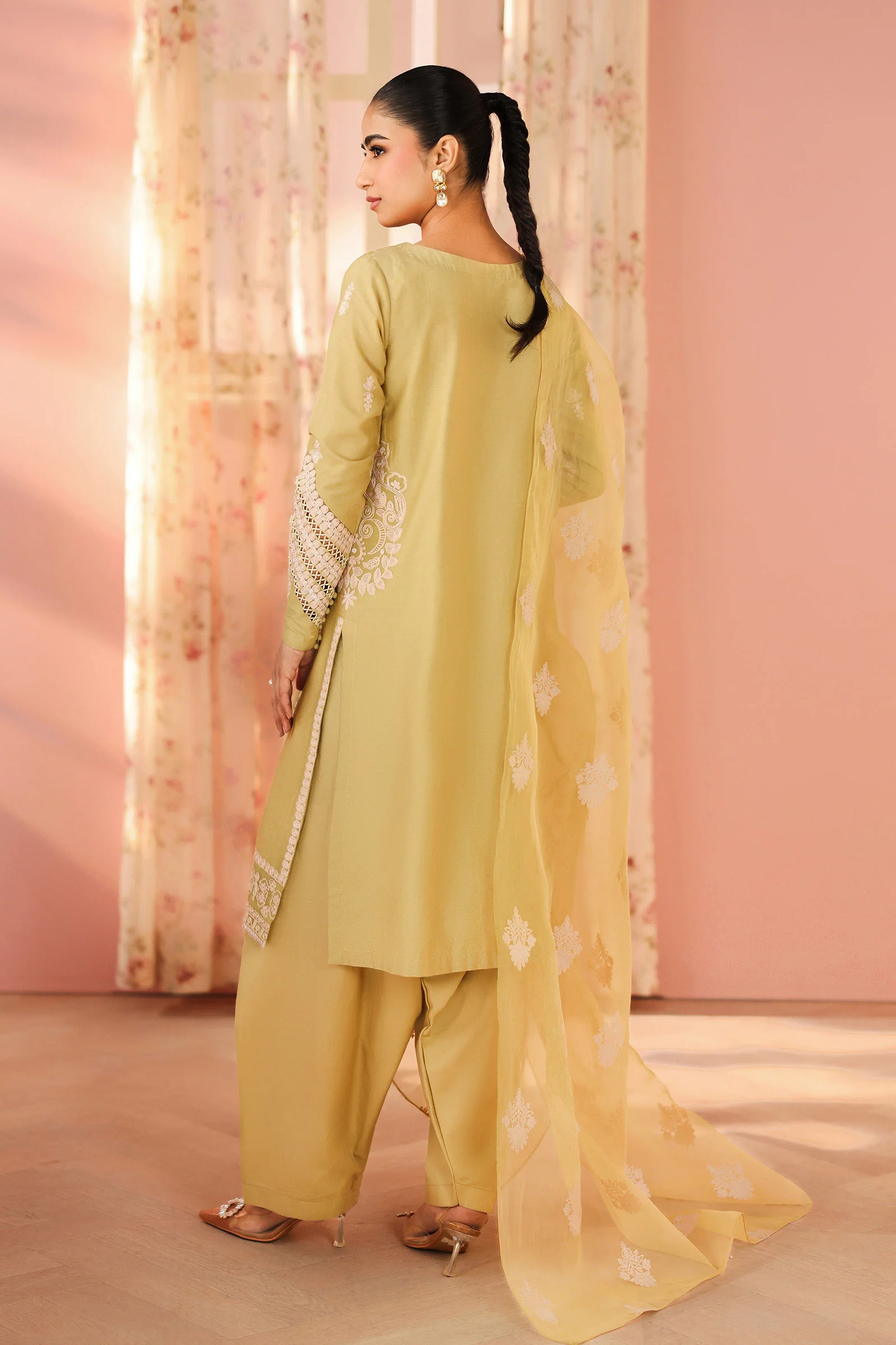 3 Piece Embroidered Dobby Suit - Image 5