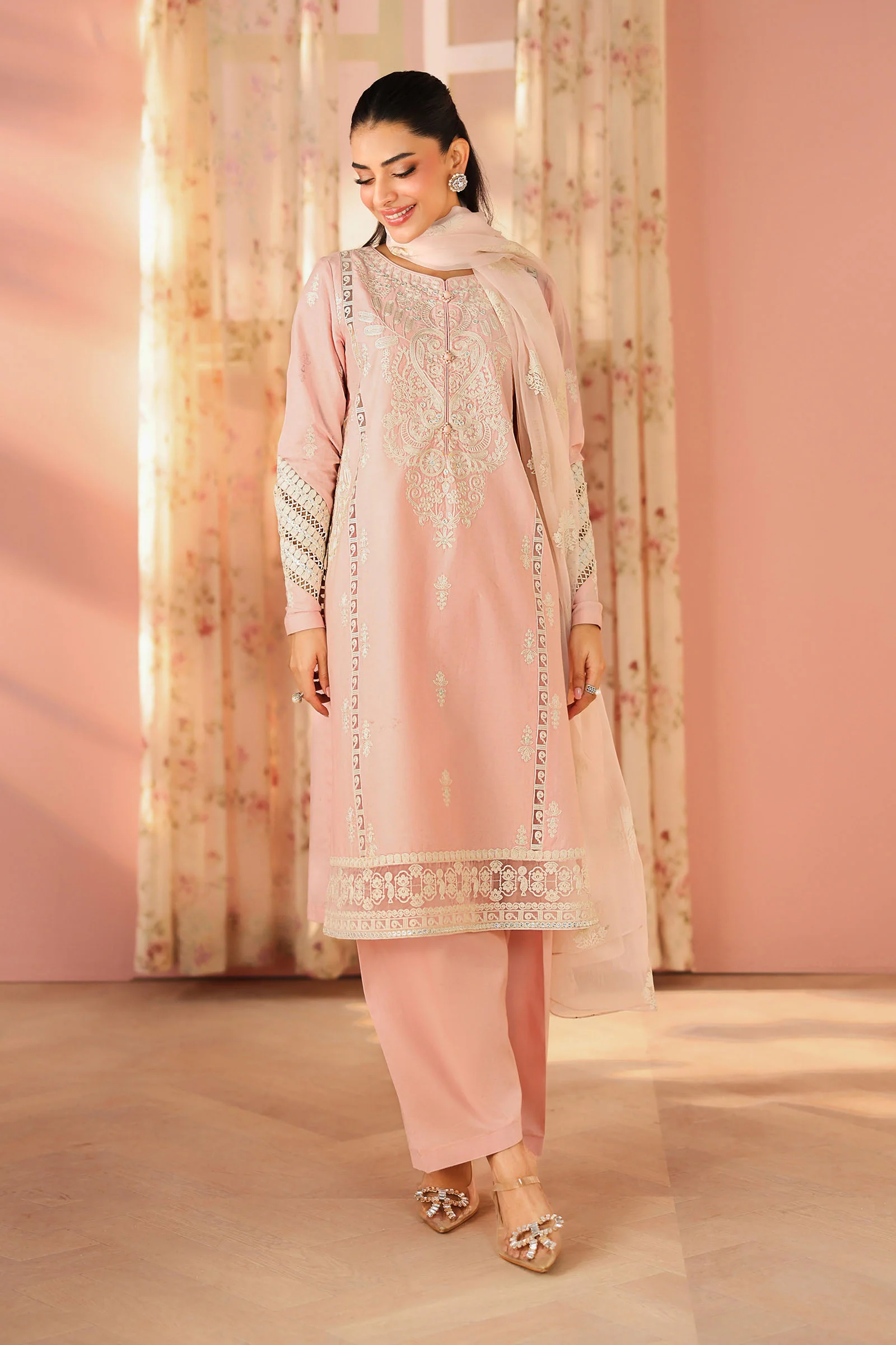 3 Piece Embroidered Dobby Suit - Image 4