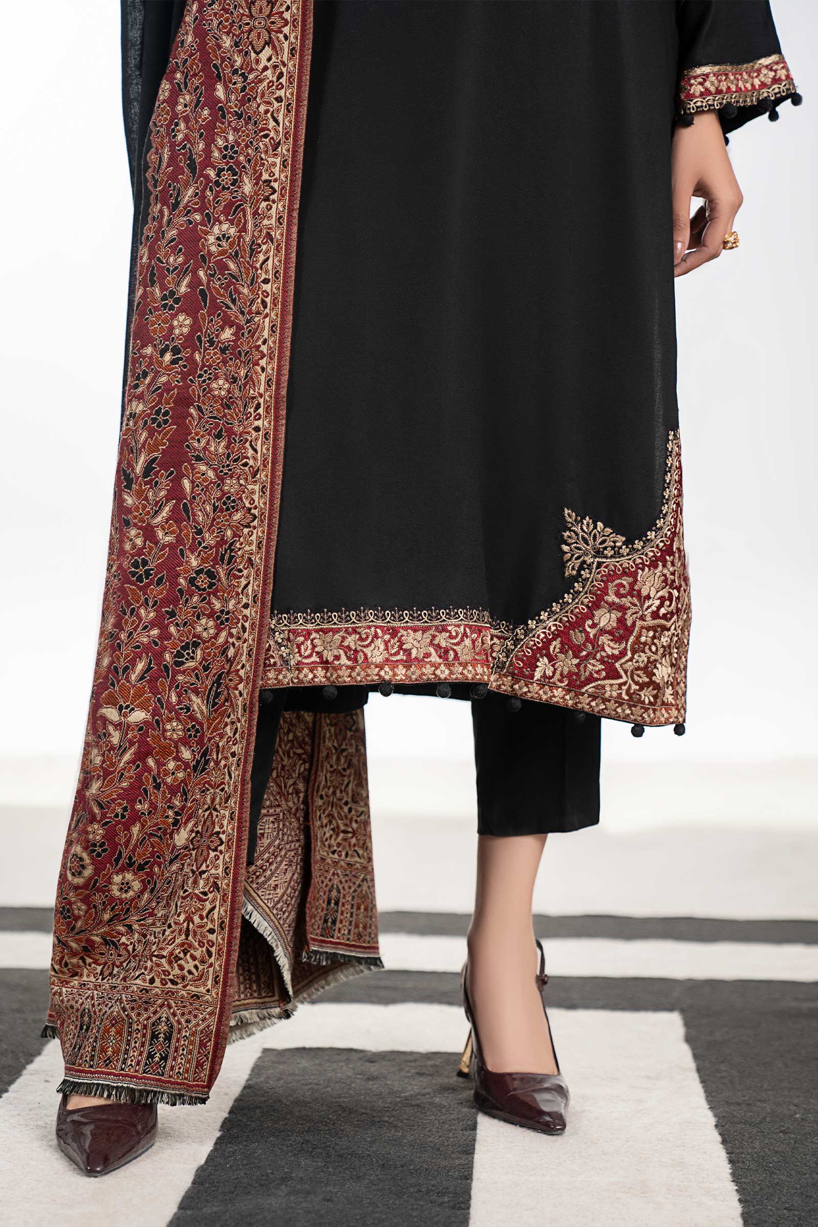 3 Piece Embroidered Marina Twill  Suit - Image 4