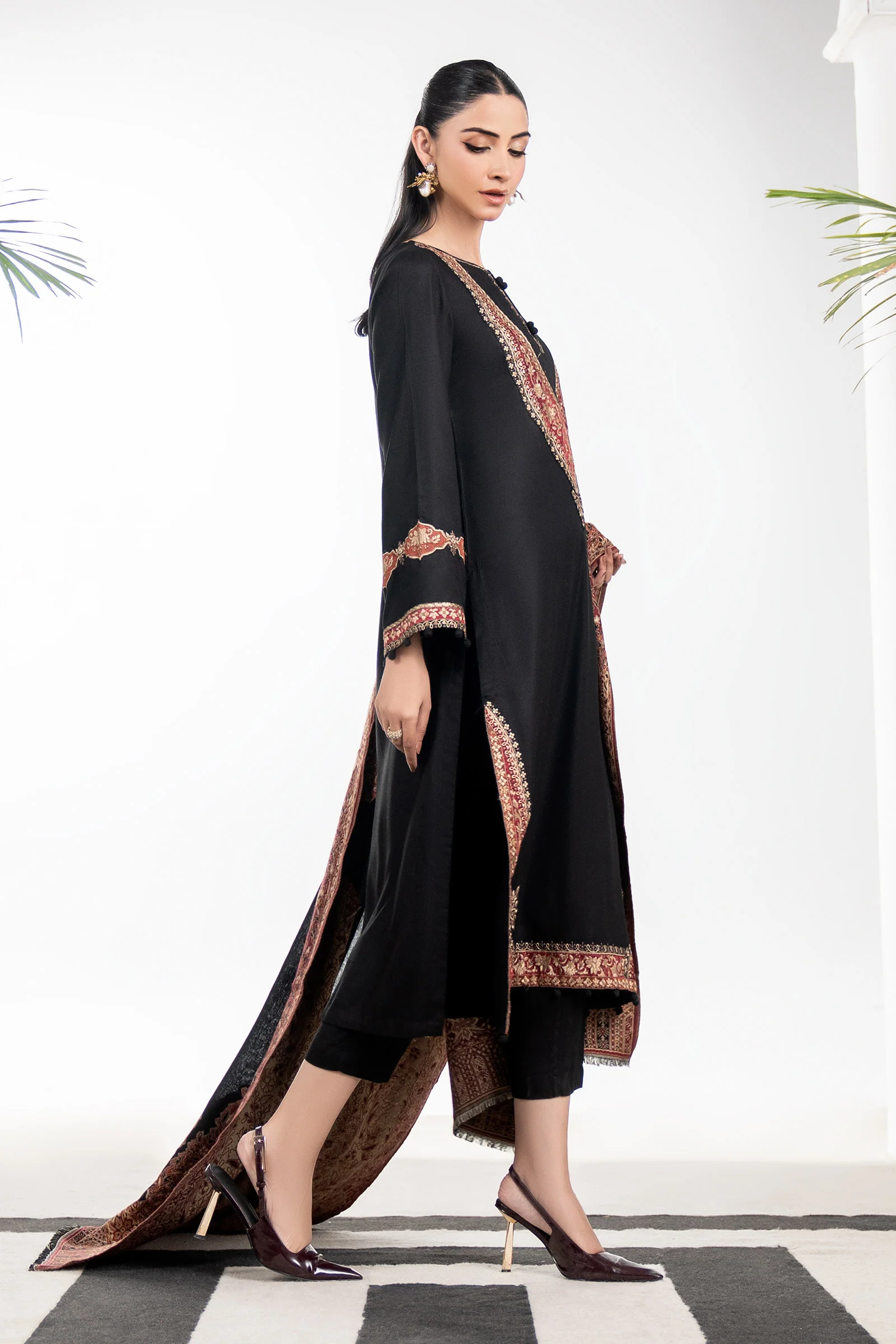 3 Piece Embroidered Marina Twill  Suit - Image 7