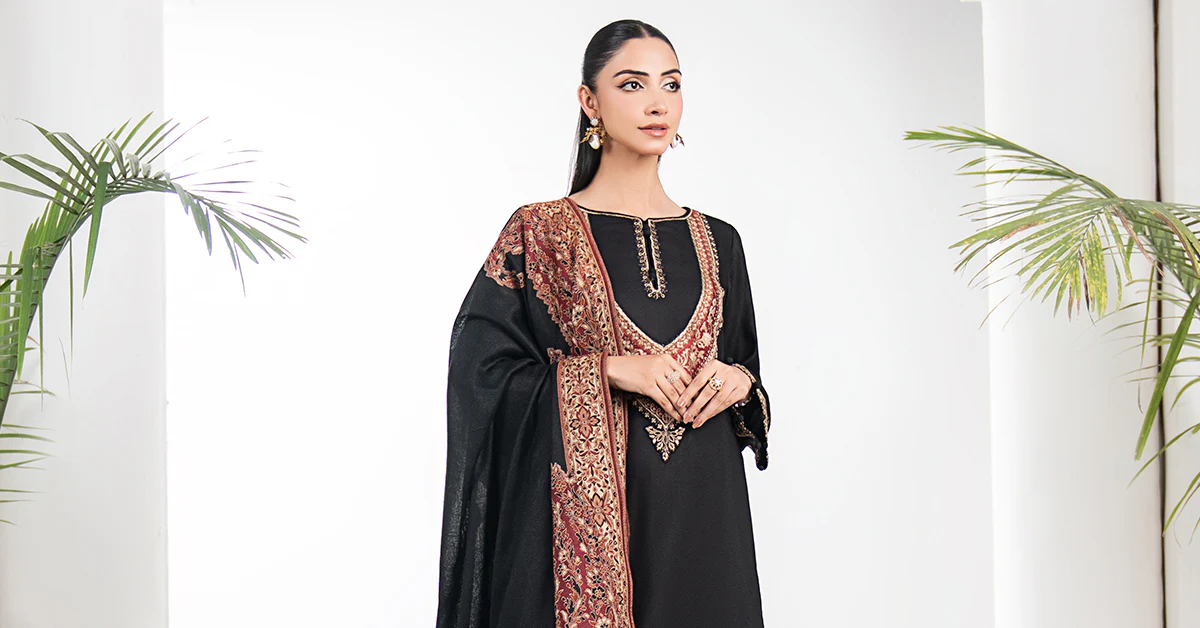 3 Piece Embroidered Marina Twill  Suit - Image 9