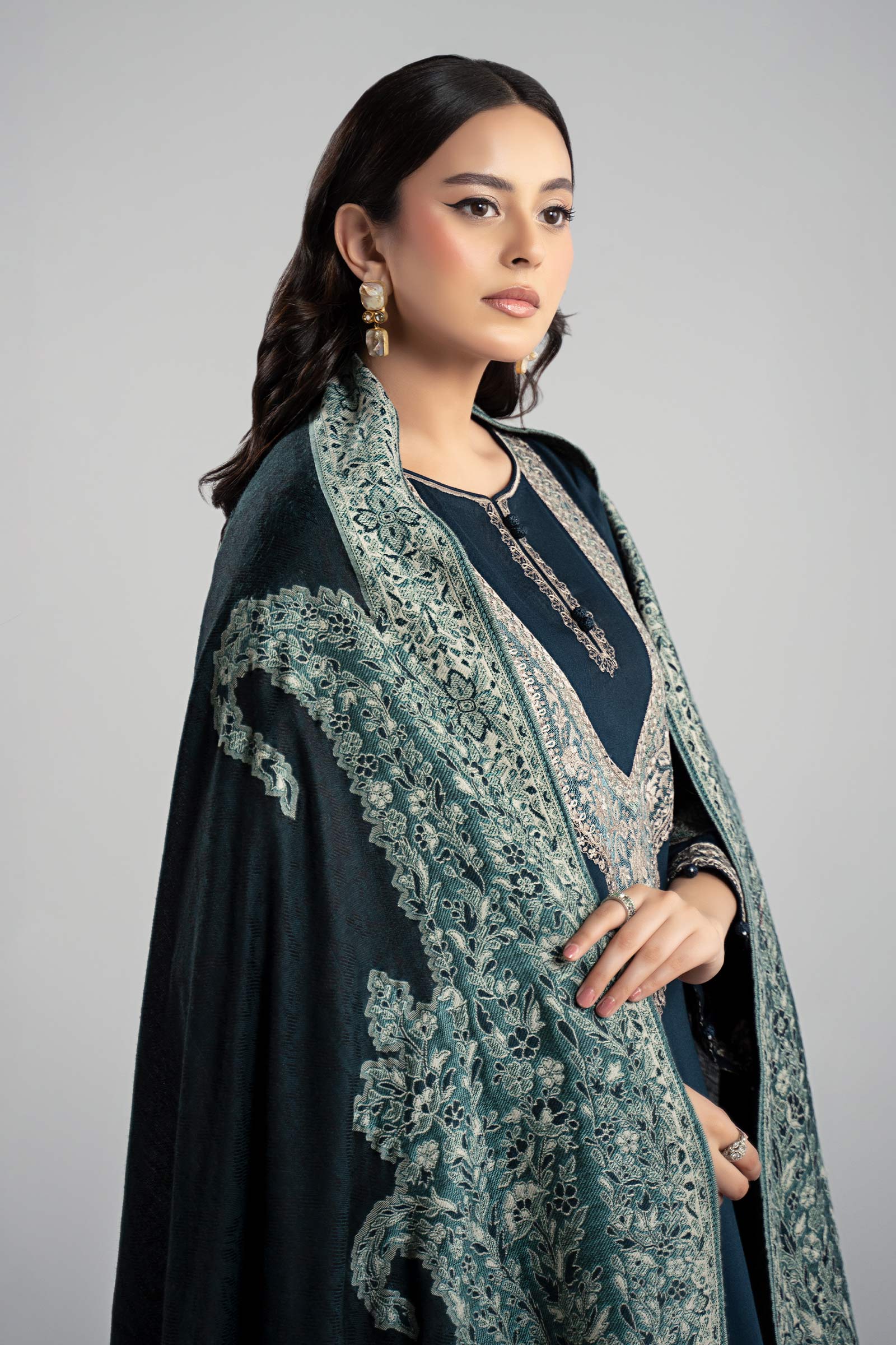 3 Piece Embroidered Marina Twill  Suit - Image 5