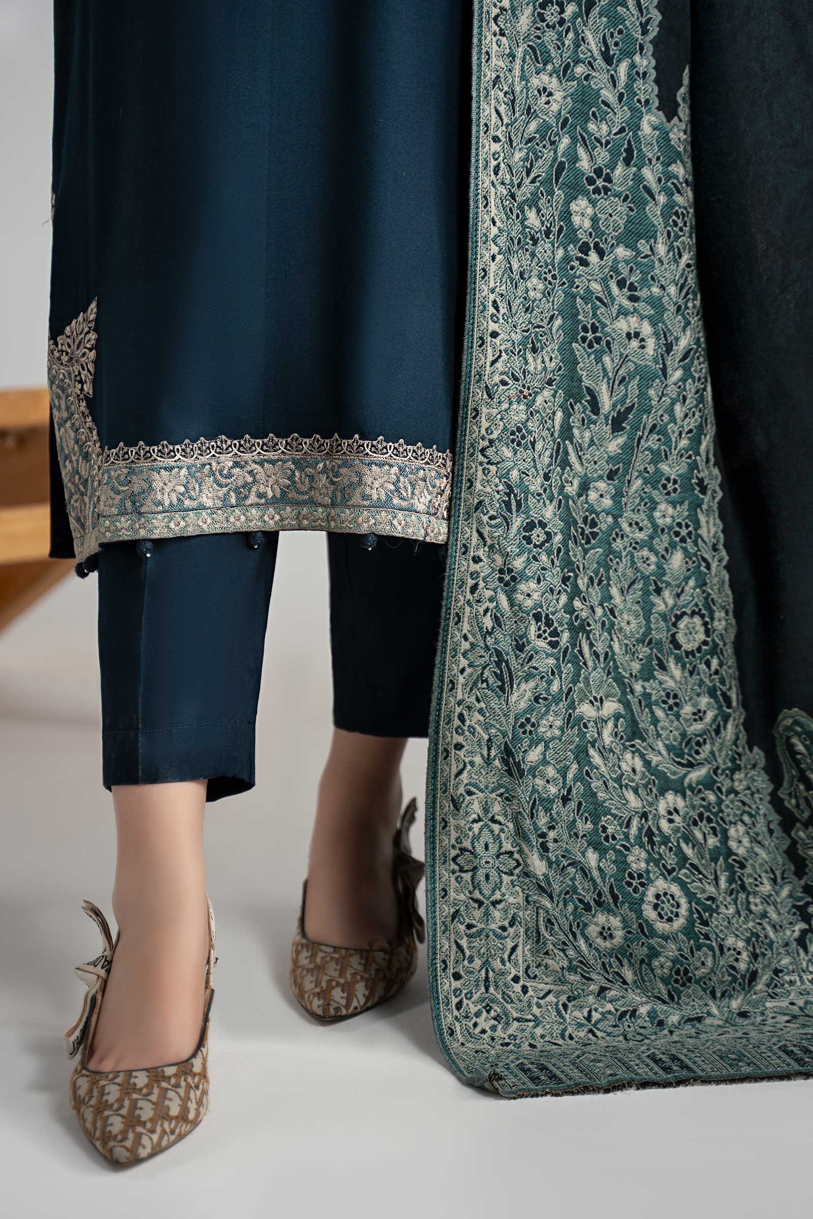3 Piece Embroidered Marina Twill  Suit - Image 7