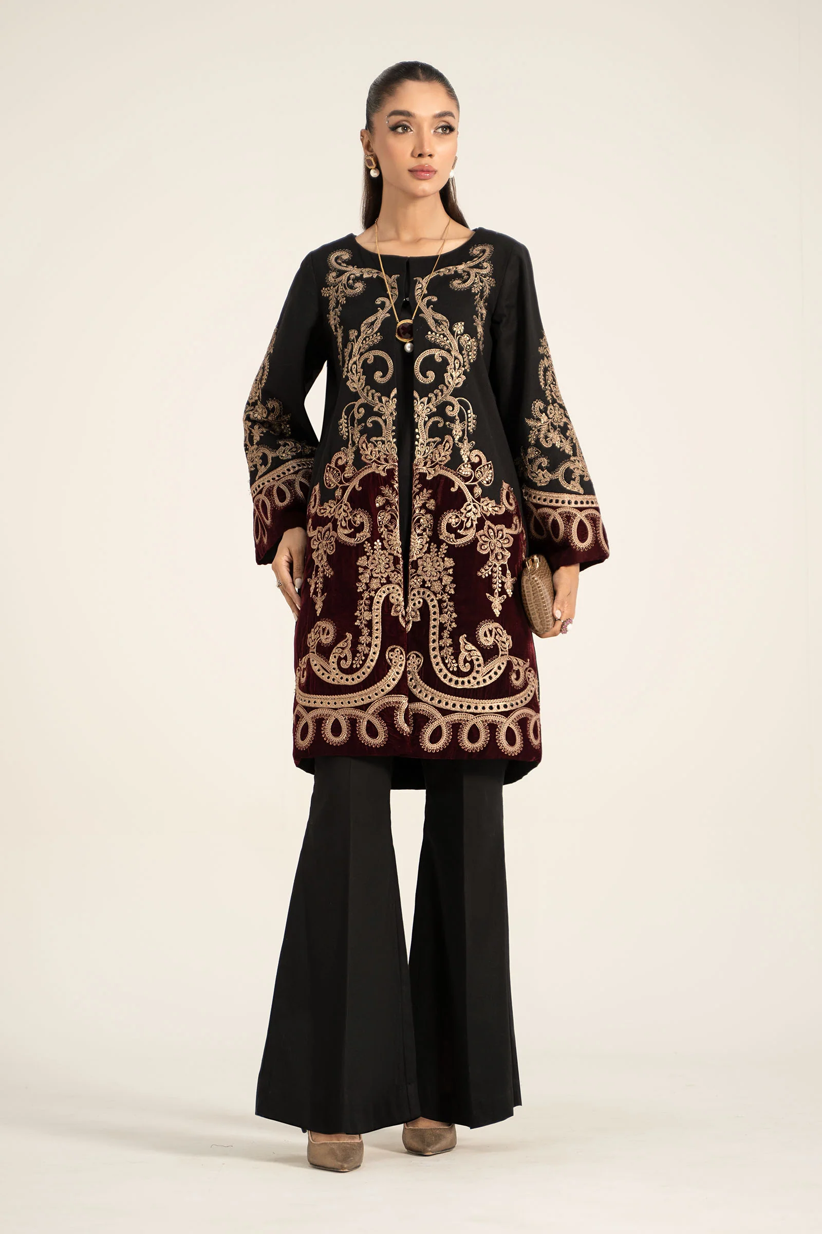 3 Piece Embroidered Khaddar Suit