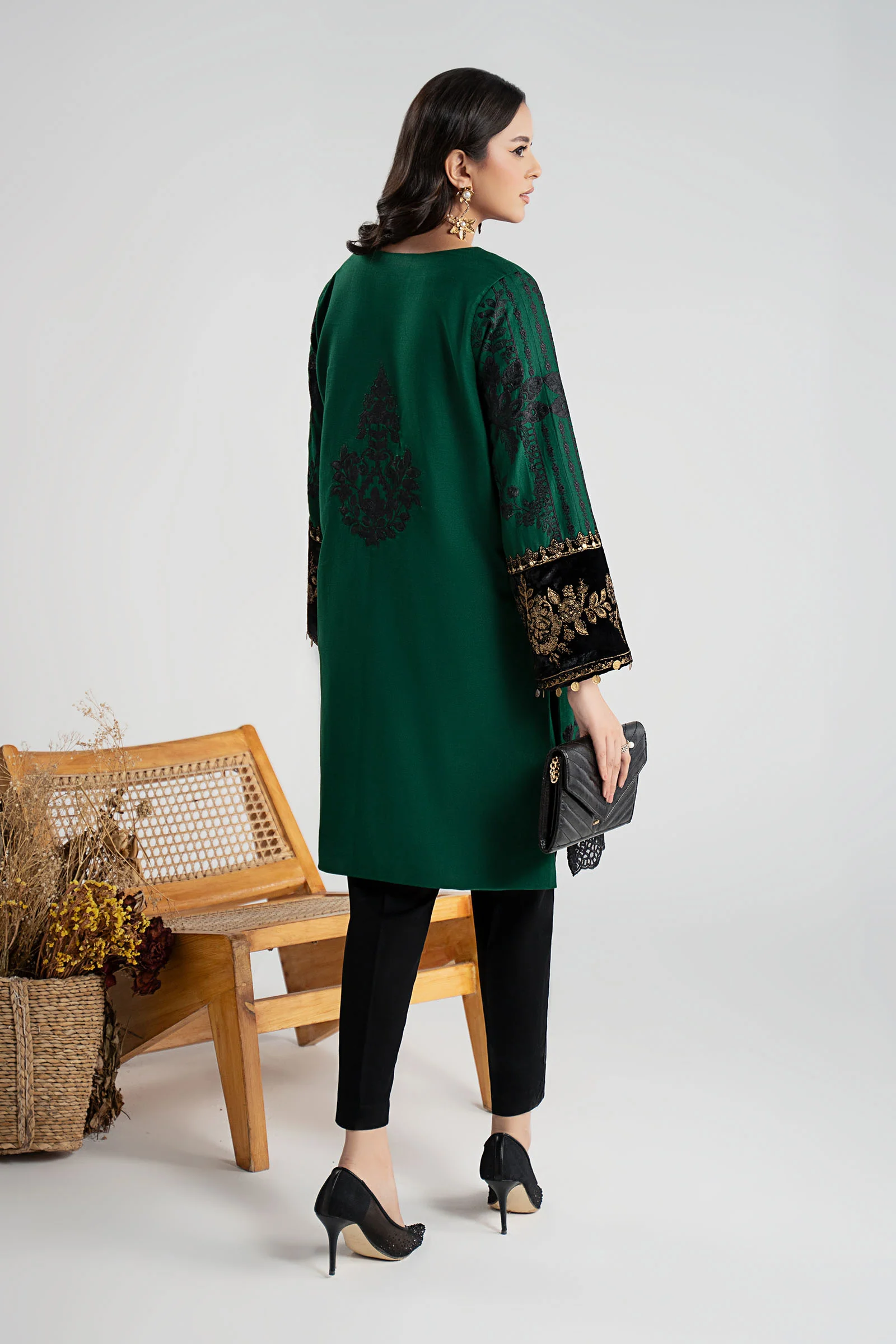 3 Piece Embroidered Cotton Dobby Suit - Image 6