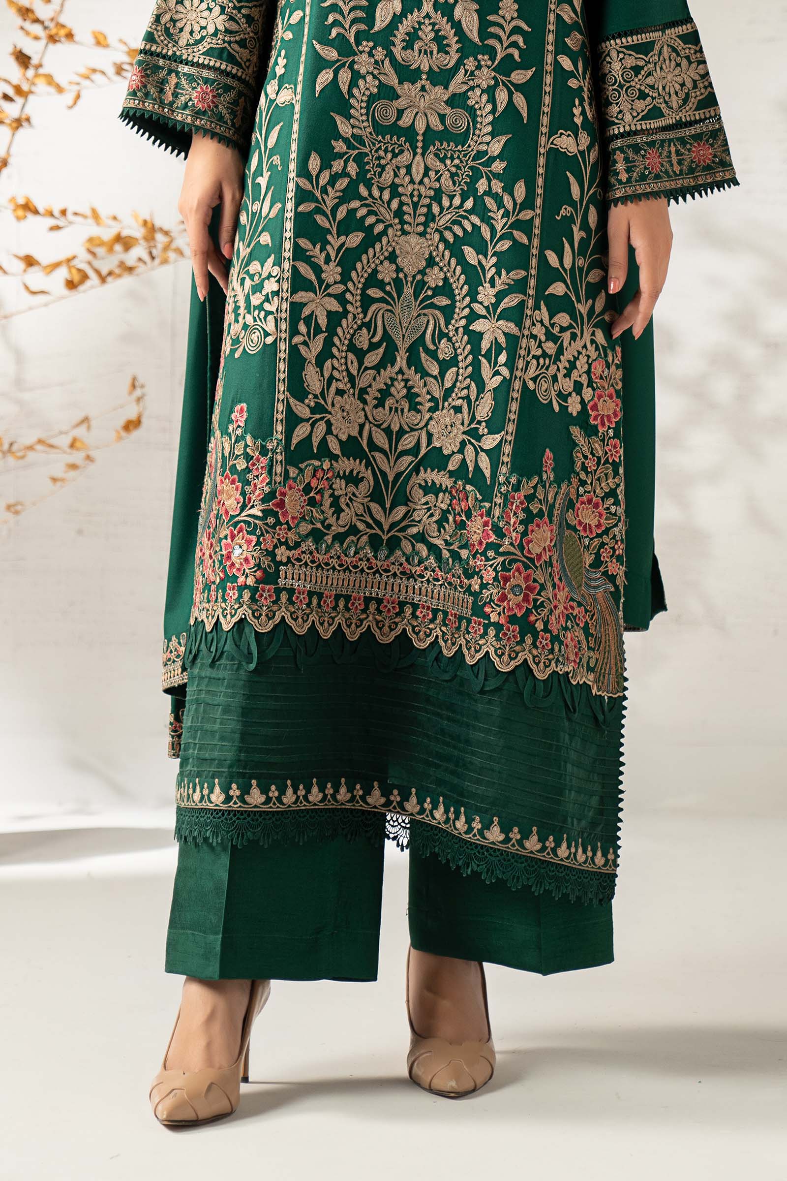 3 Piece Embroidered Linen Suit - Image 11