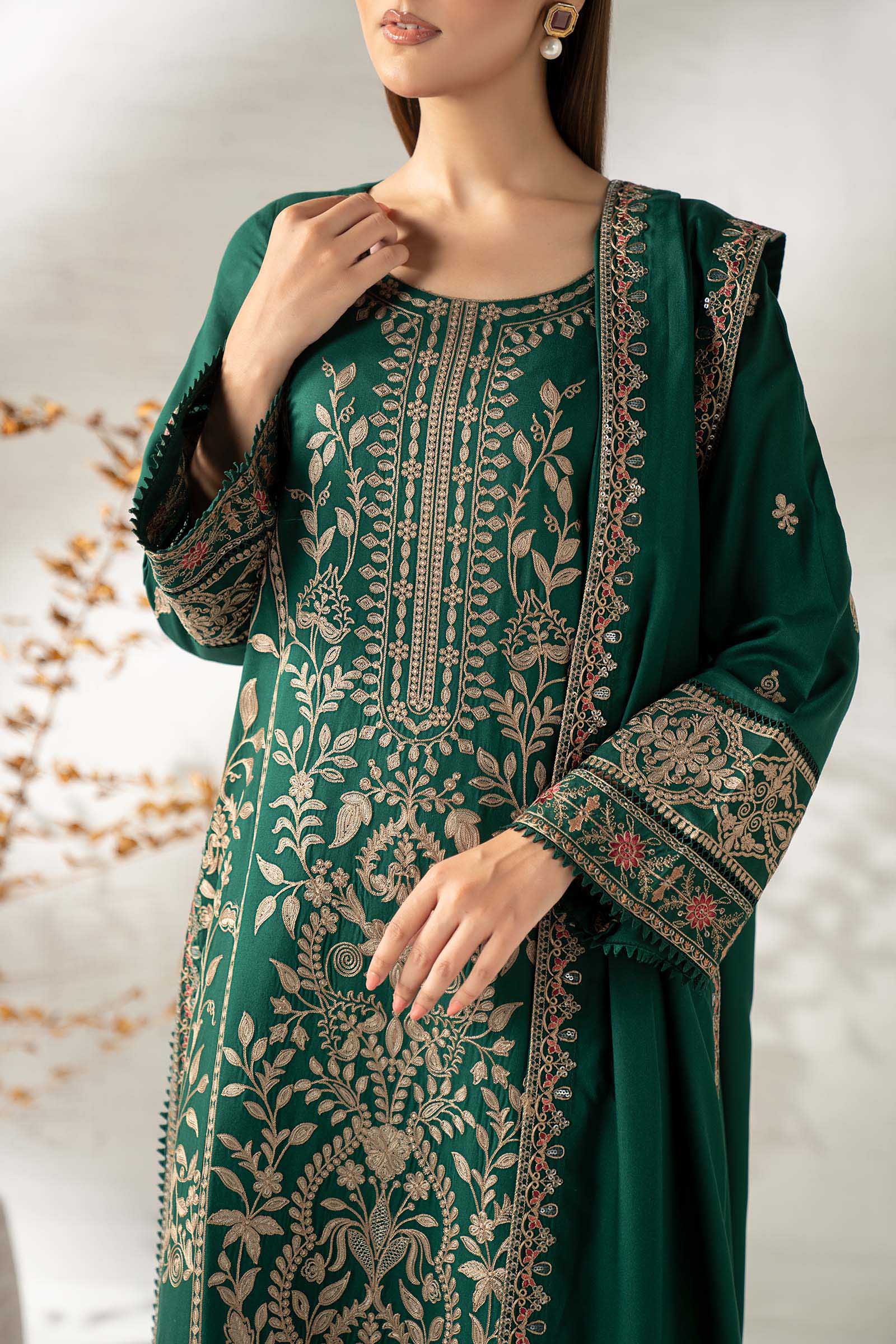 3 Piece Embroidered Linen Suit - Image 8