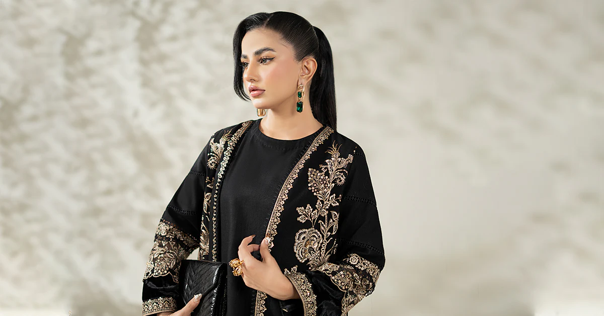 3 Piece Embroidered Khaddar Suit - Image 10