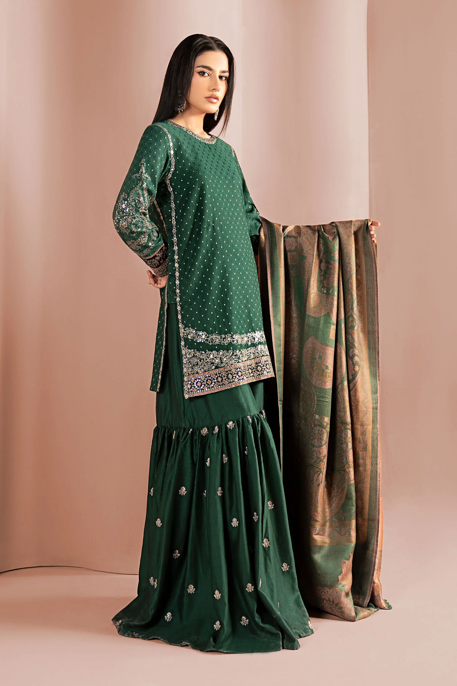 3 Piece Embroidered Viscose Suit - Image 8