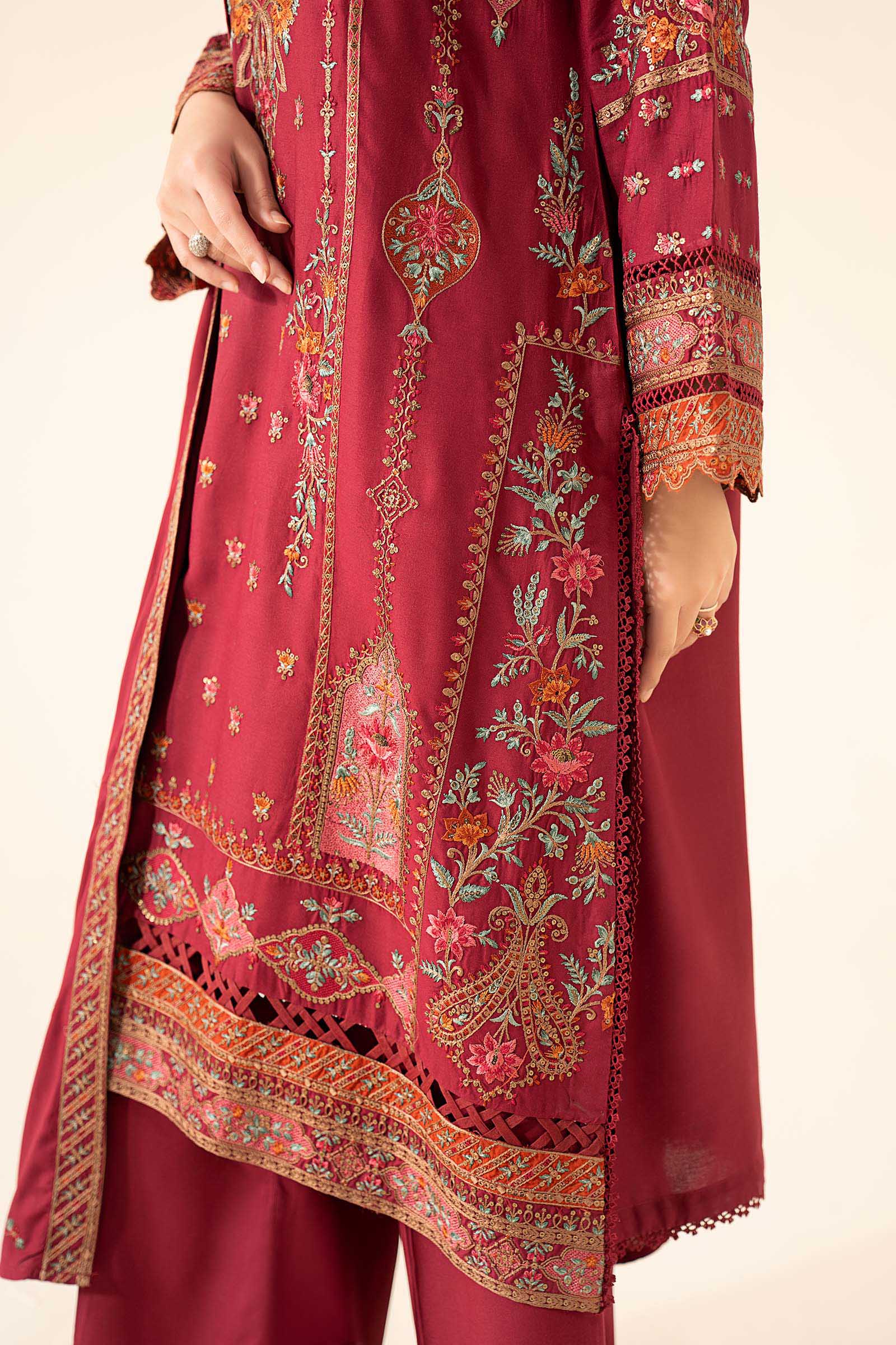 3 Piece Embroidered Linen Suit - Image 5