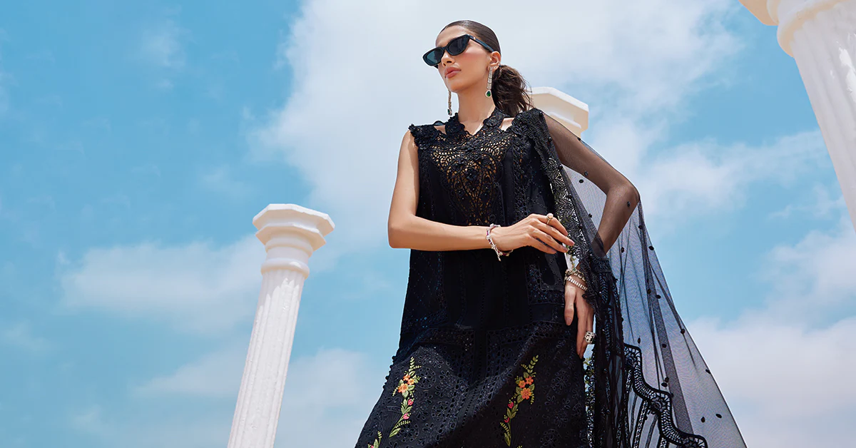 3 Piece Unstitched Embroidered Lawn Suit | EID LAWN-25-01 - Image 7