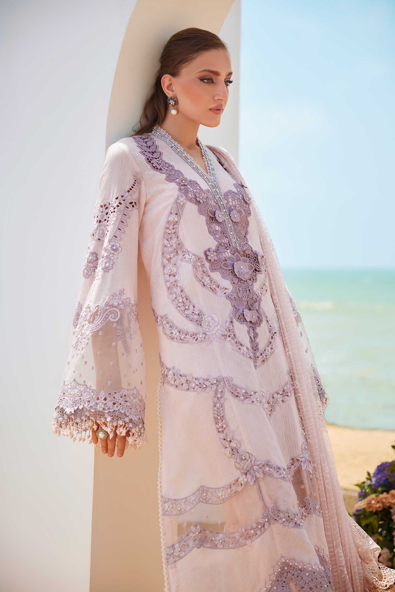 3 Piece Unstitched Embroidered Jacquard Lawn Suit | EID LAWN-25-02 - Image 3