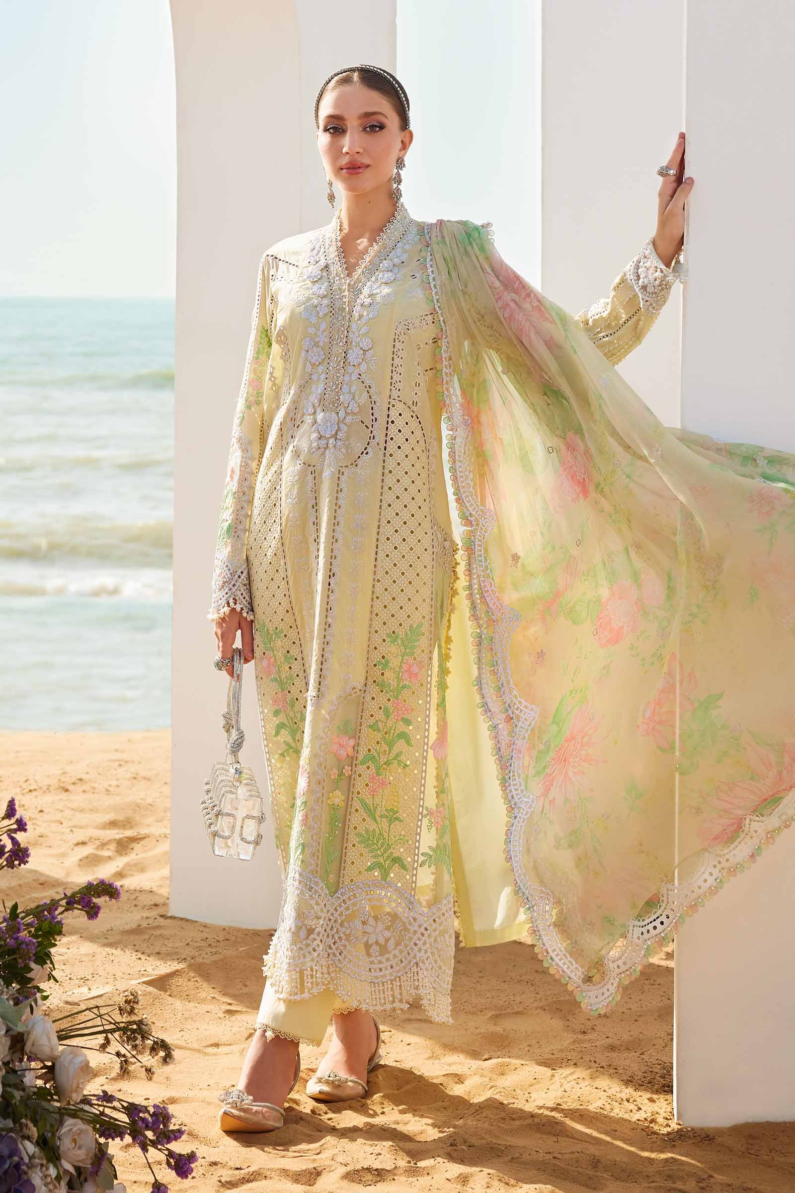 3 Piece Unstitched Embroidered Lawn Suit | EID LAWN-25-04 - Image 4