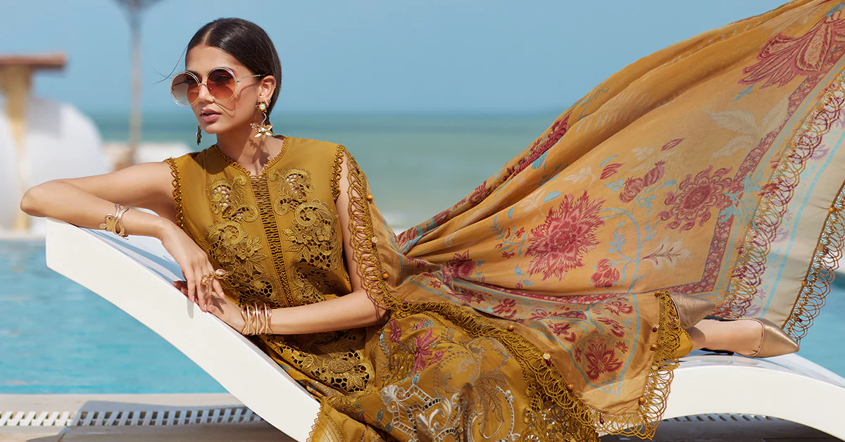 3 Piece Unstitched Embroidered Lawn Suit | EID LAWN-25-06 - Image 6