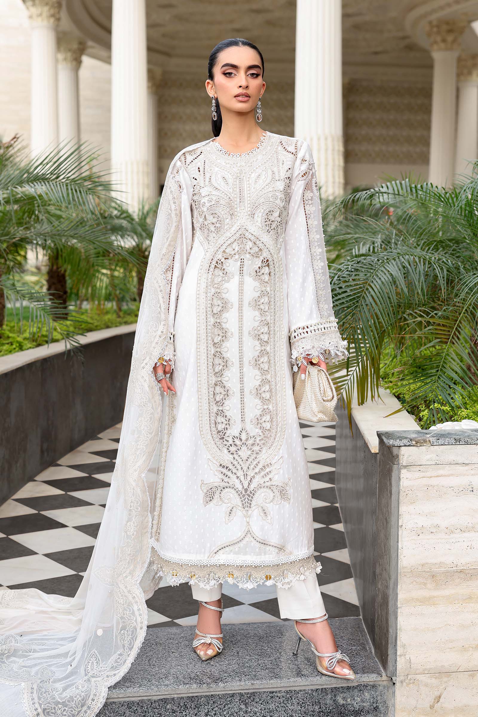 3 Piece Unstitched Embroidered Jacquard Lawn Suit - Image 2