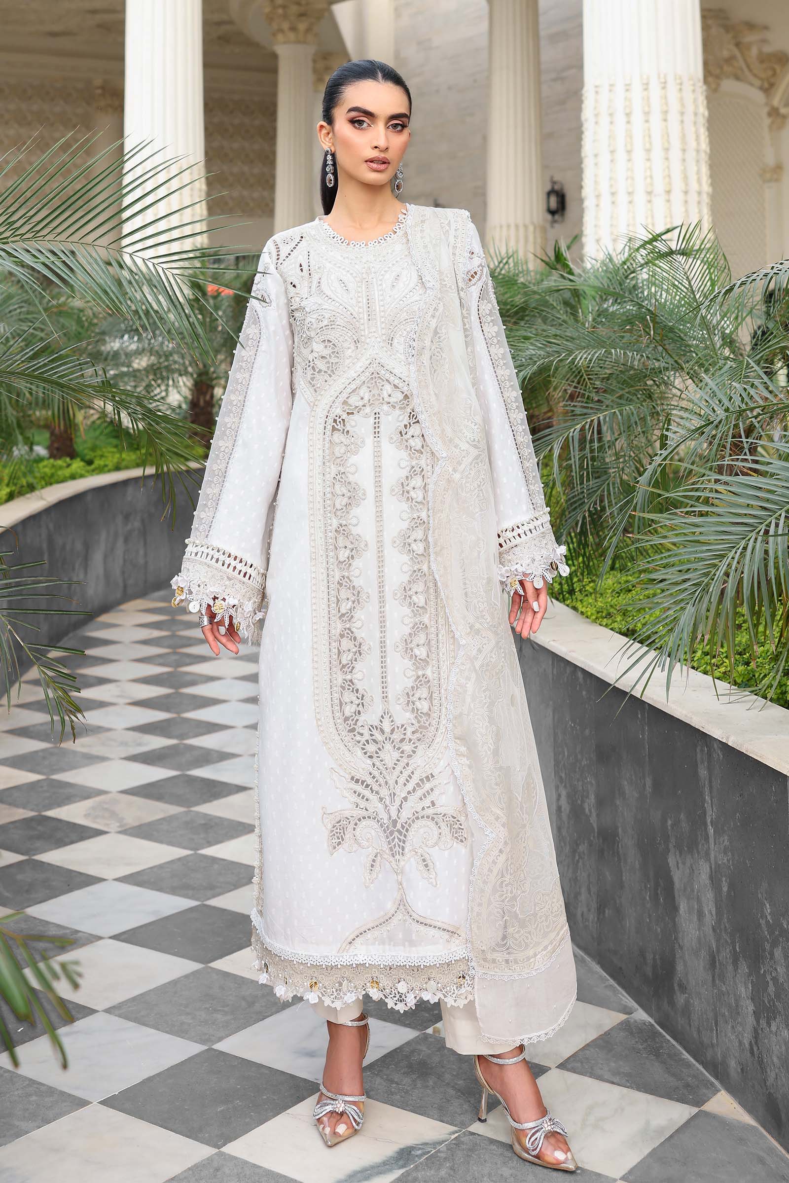 3 Piece Unstitched Embroidered Jacquard Lawn Suit - Image 7