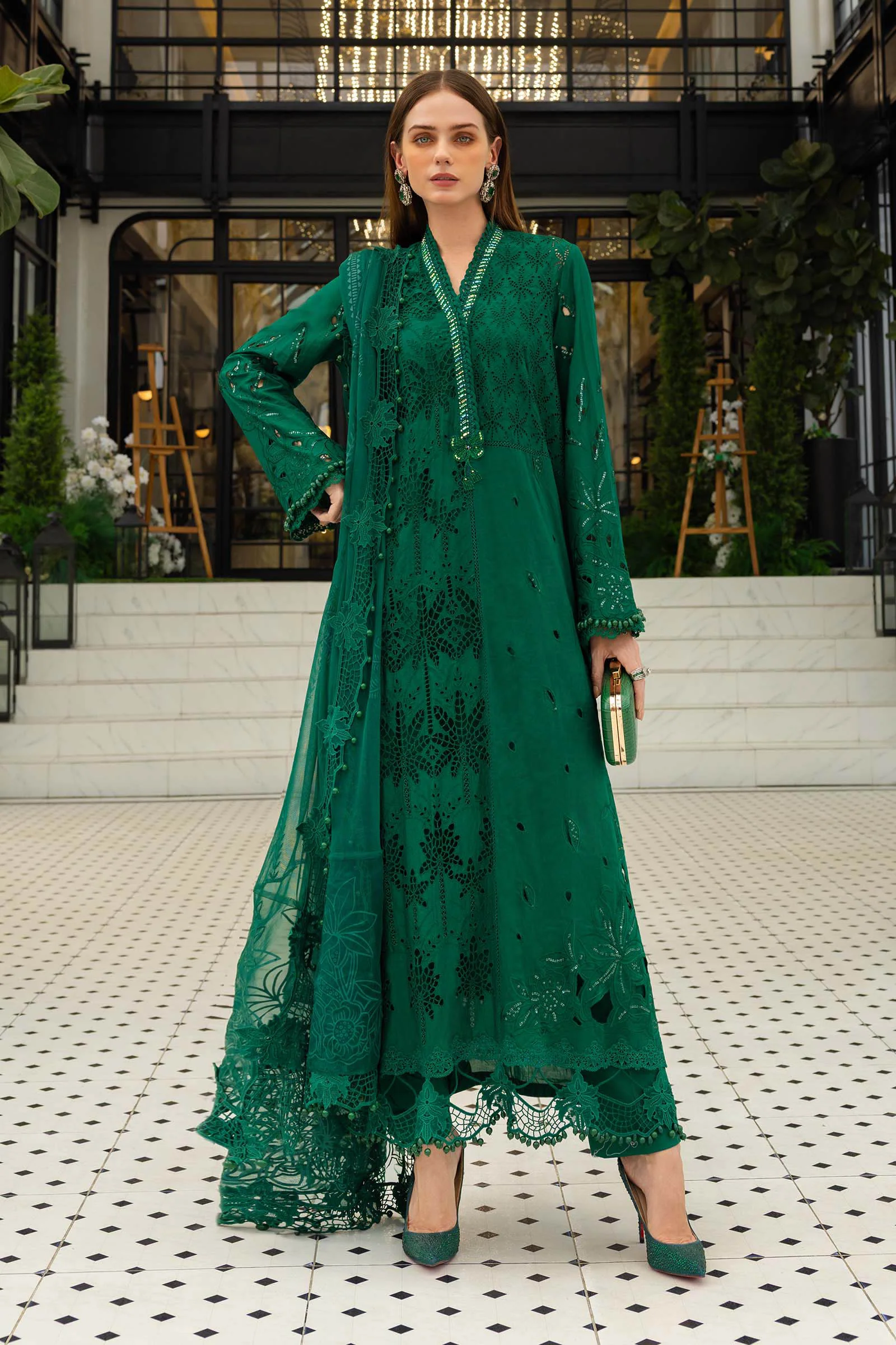 3 Piece Unstitched Embroidered Lawn Suit - Image 2