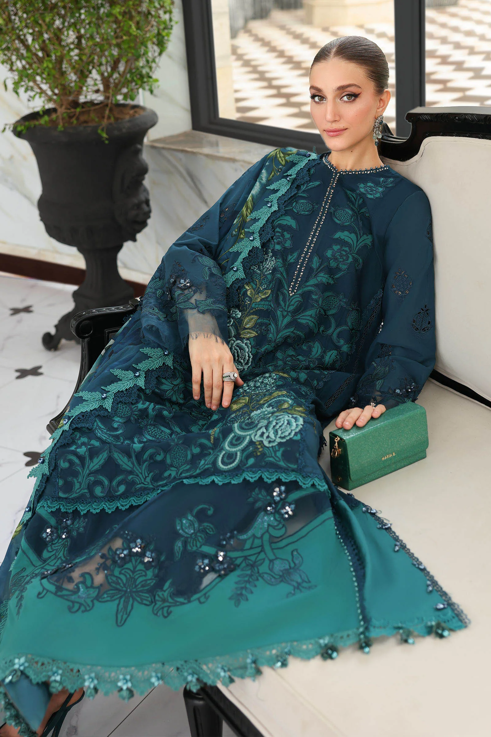 3 Piece Unstitched Embroidered Lawn Suit - Image 3
