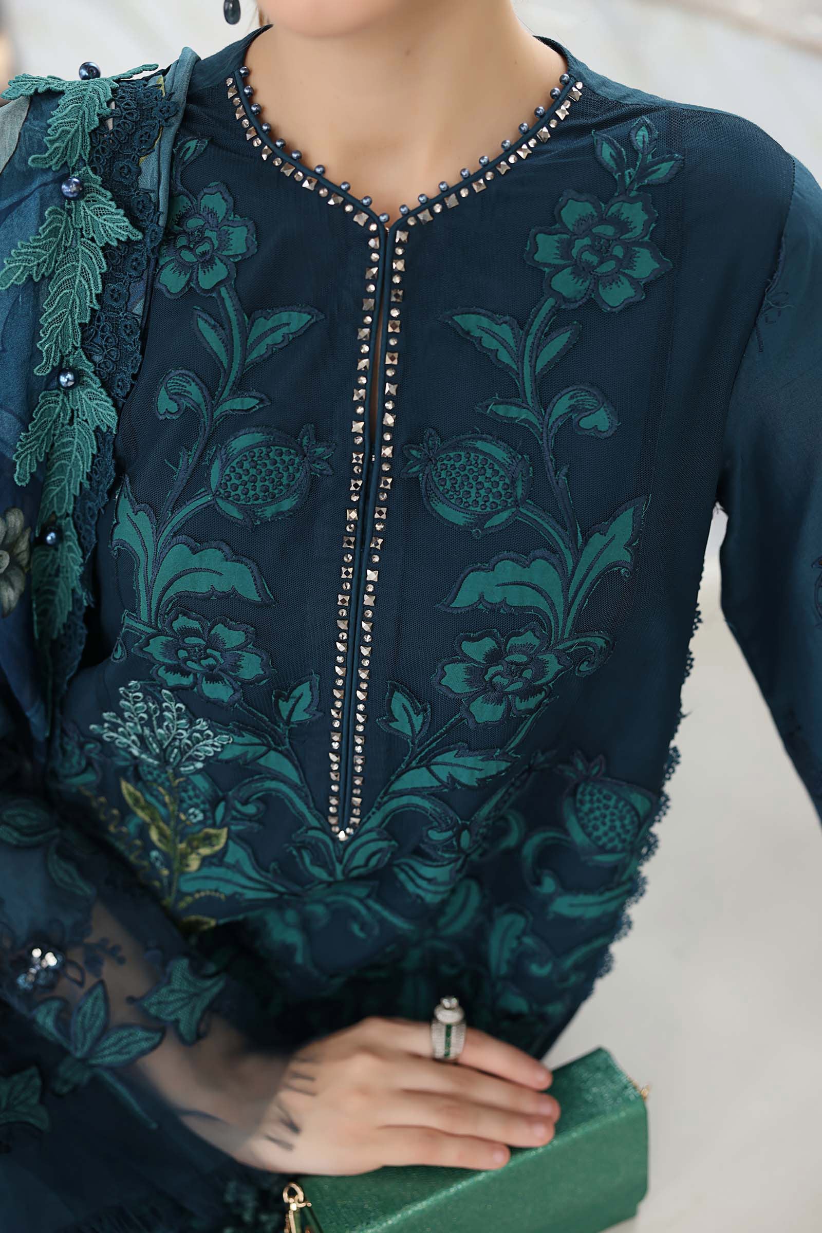 3 Piece Unstitched Embroidered Lawn Suit - Image 8