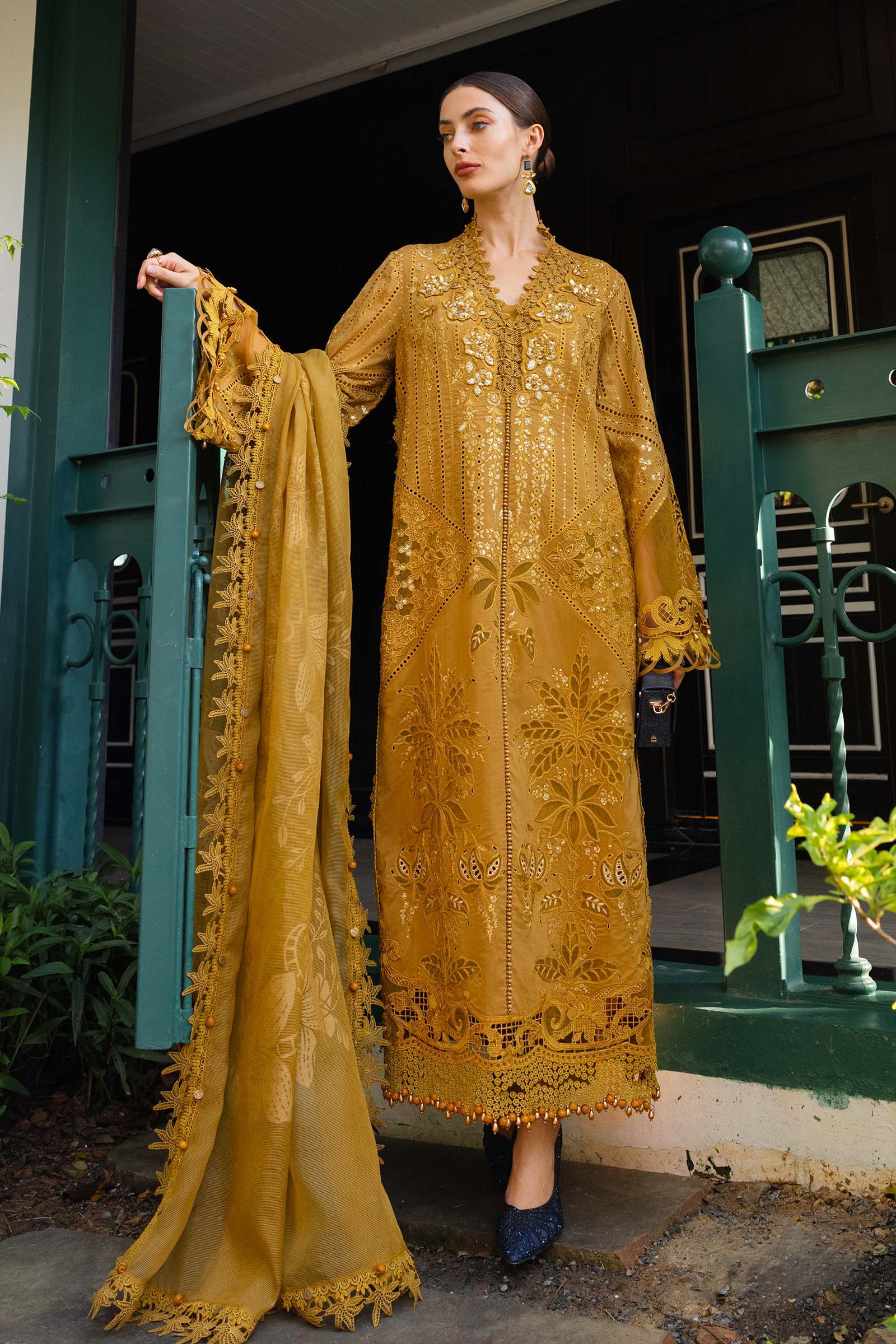 3 Piece Unstitched Embroidered Lawn Suit - Image 2
