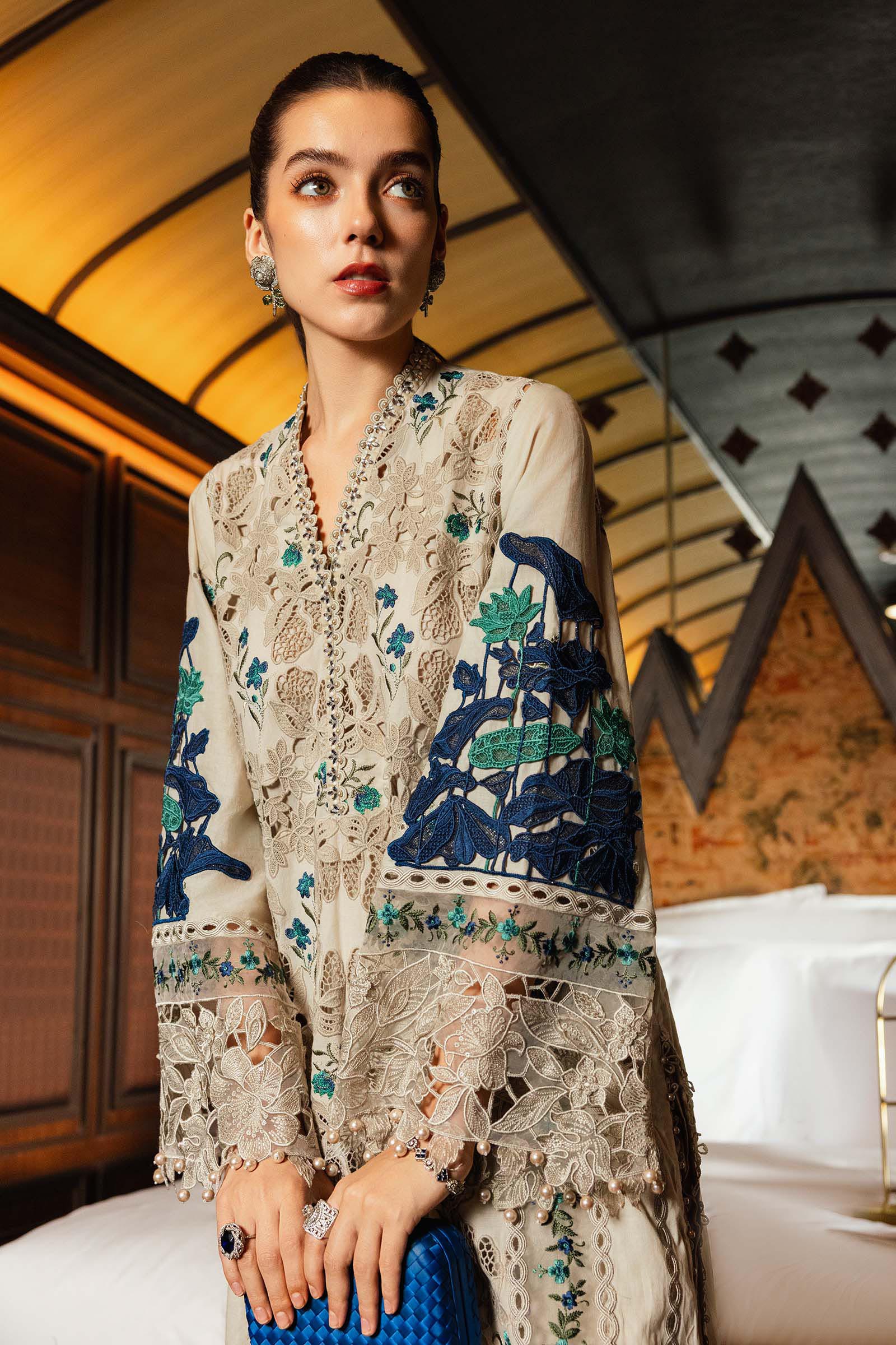 3 Piece Unstitched Embroidered Lawn Suit - Image 2